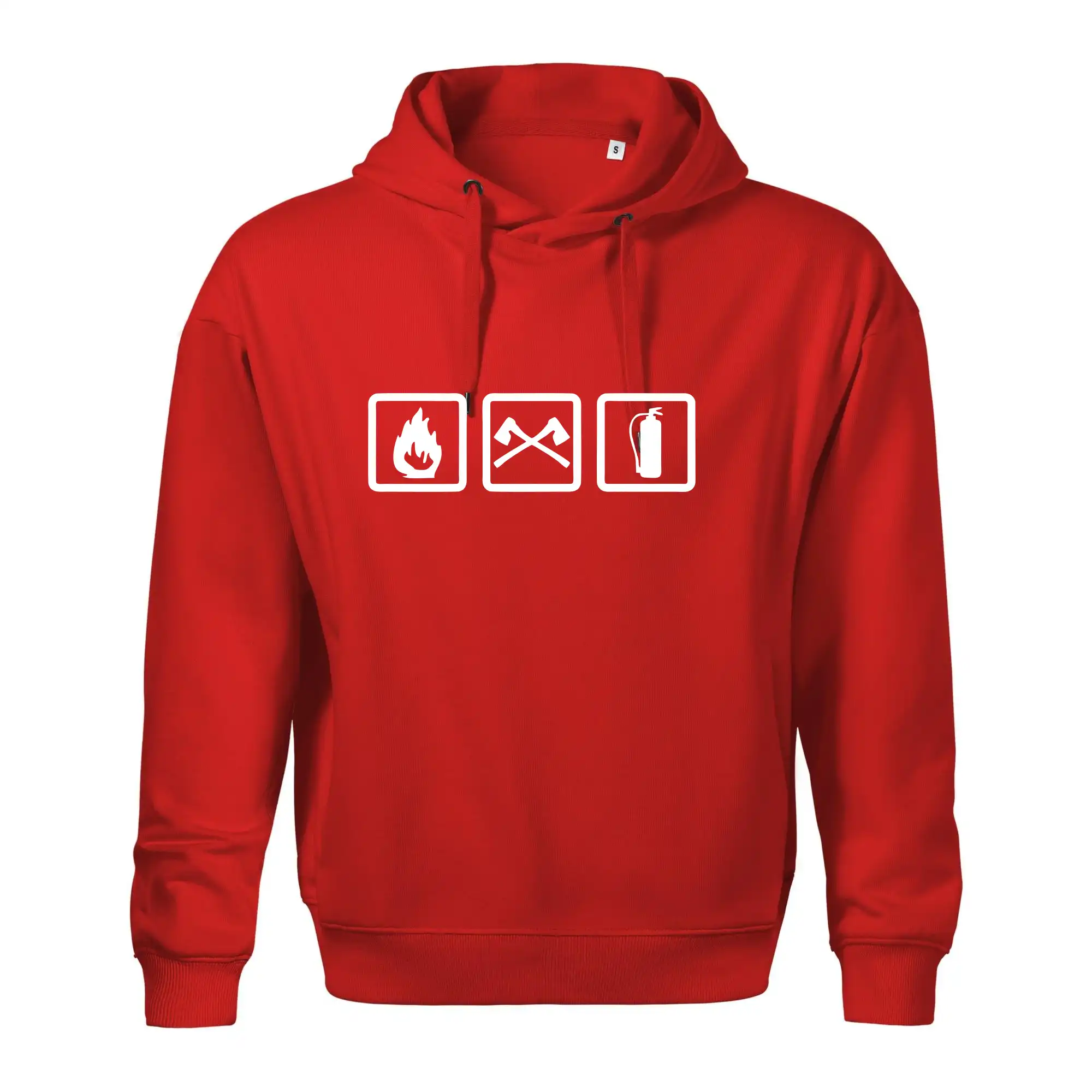 Originálne tričká pre hasičov - Hasiči 3 loga - Oversized mikina pánska Moon - kratšia + širšia