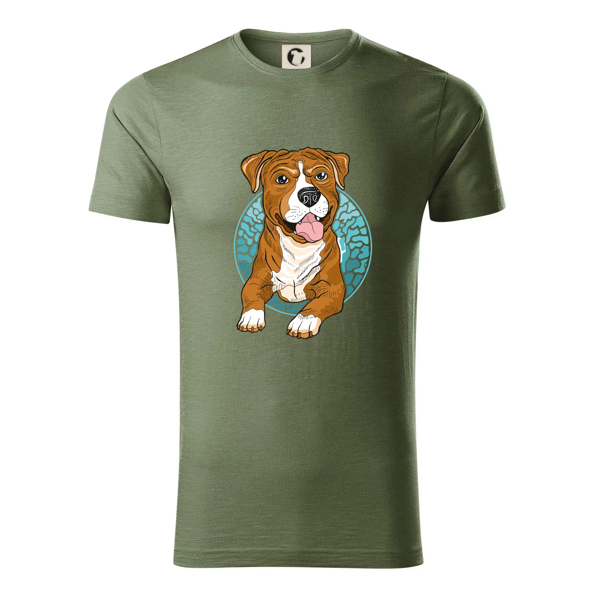 Ostatné psie plemená - Americký staford kreslený v koliesku (Pecka design) - Tričko z organickej bavlny