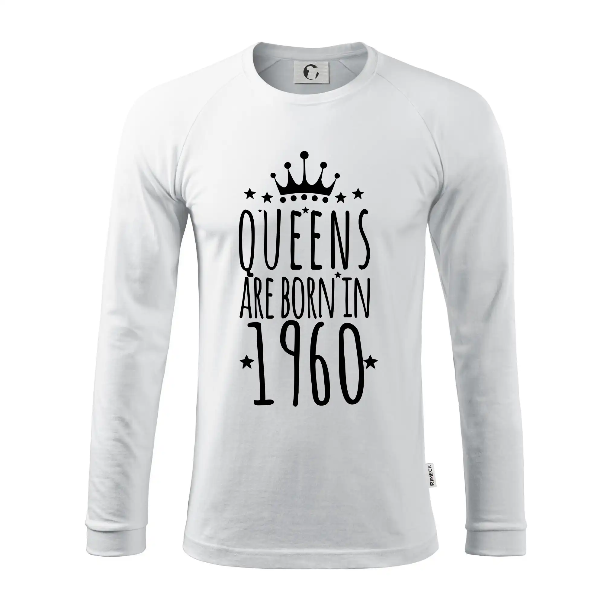 Trička s ročníkom 1960 - Queens are born in 1960 - Pánske tričko s dlhým rukávom LS130