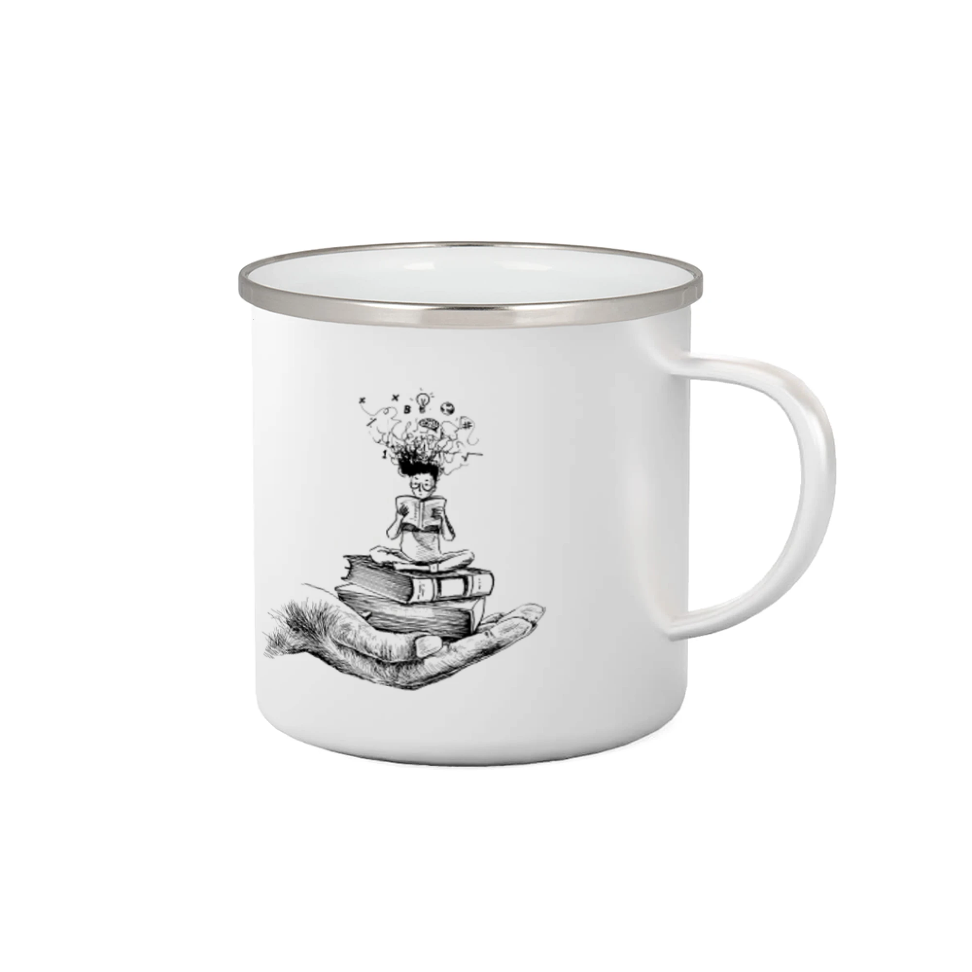 Tričká s motívom kníh pre milovníkov čítania a vône papiera - Čitateľ - ruka kreslená - Plecháčik