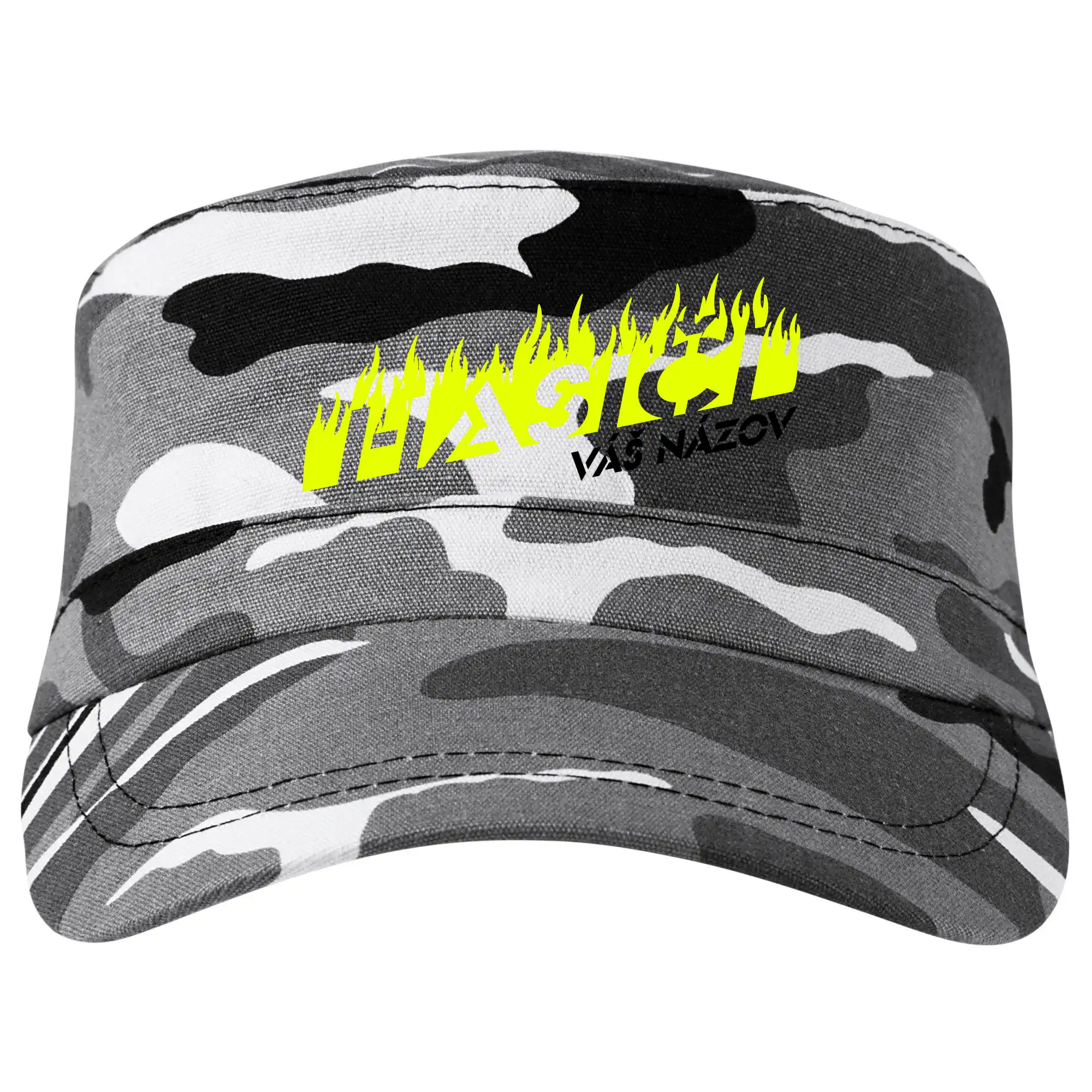 Originálne tričká pre hasičov - Hasiči - oheň - Váš názov - Šiltovka CAMO