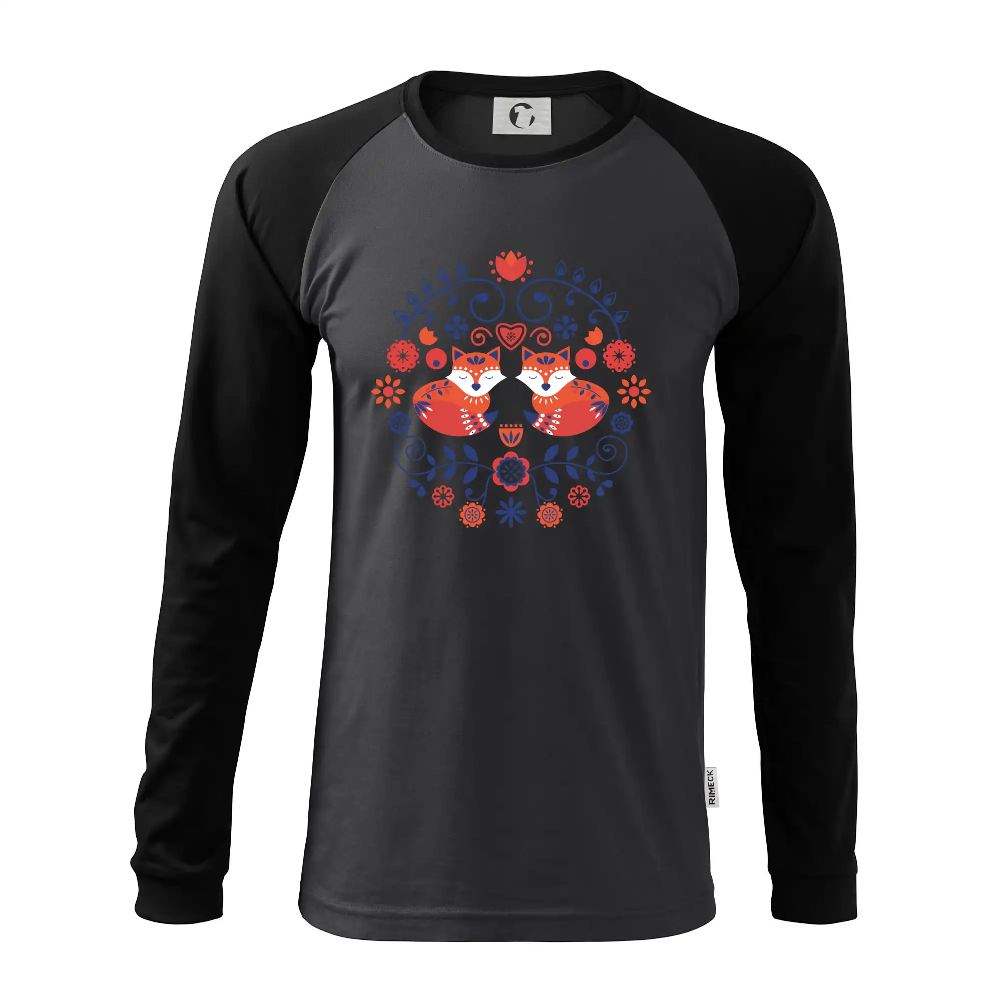 Folklór - Folklór - dve líšky - Pánske tričko s dlhým rukávom LS130