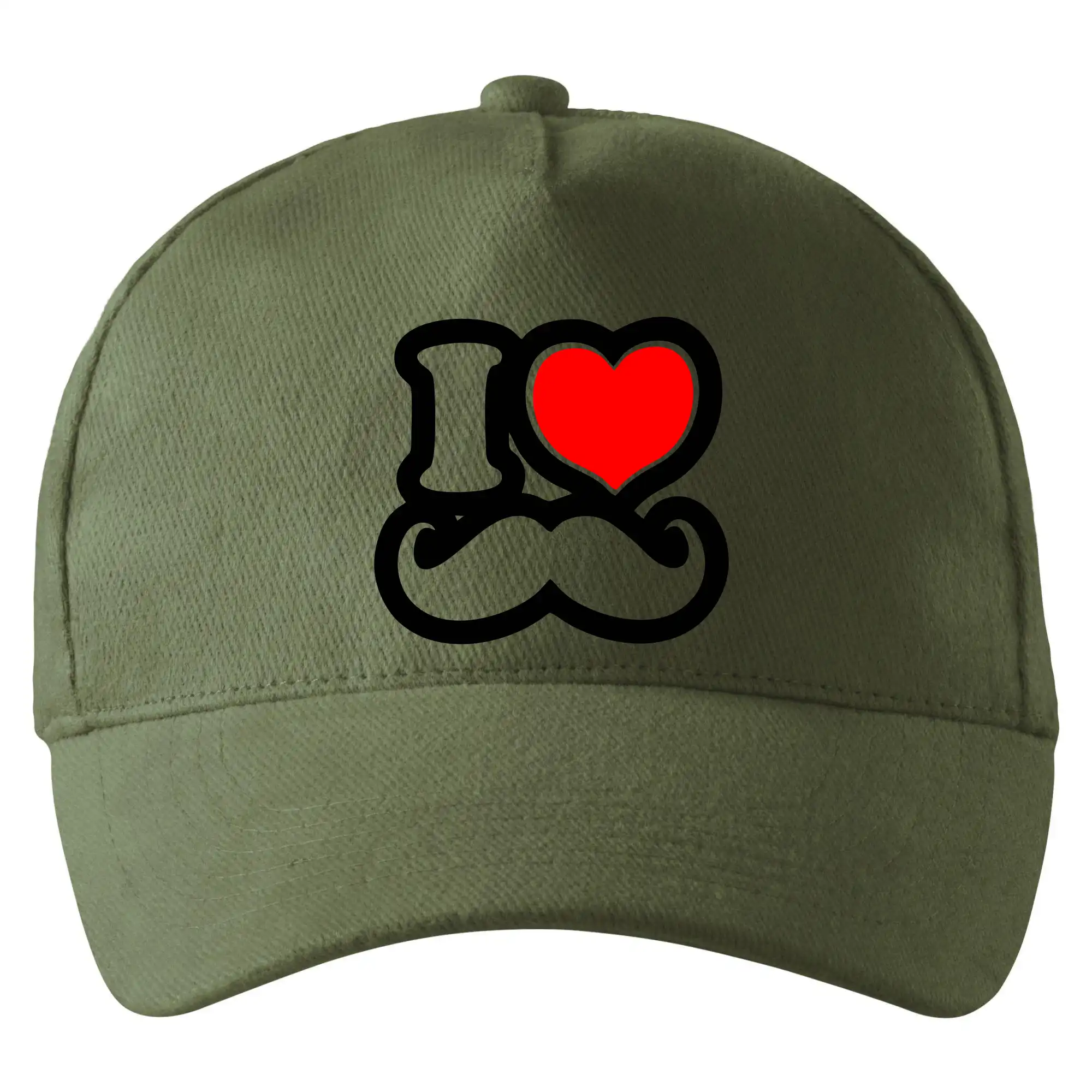 Tričká s fúzikmi - i love mustache - obrys - Šiltovka so zahnutým šiltom a mosaznou sponou