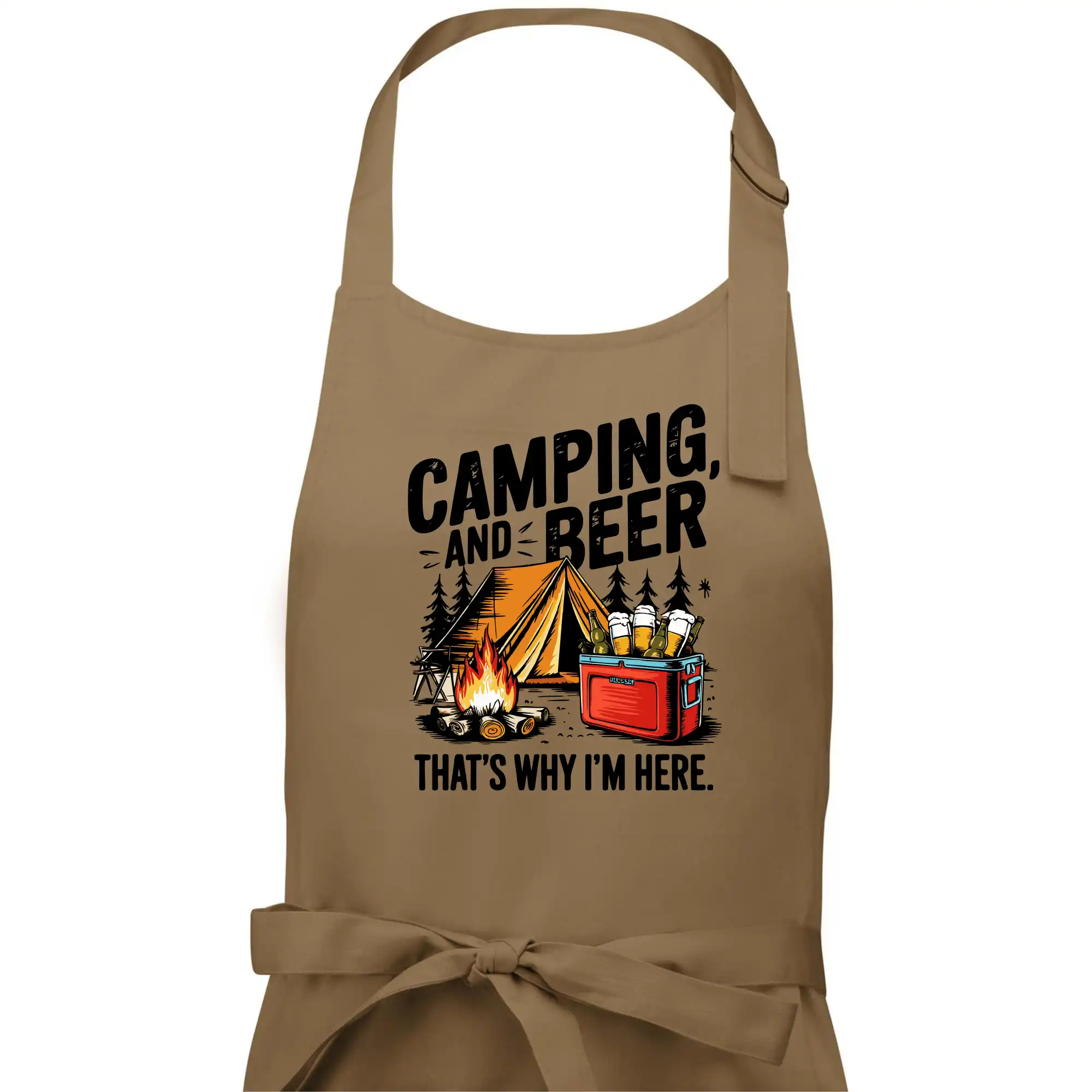 Černý nápis nápis Camping and beer