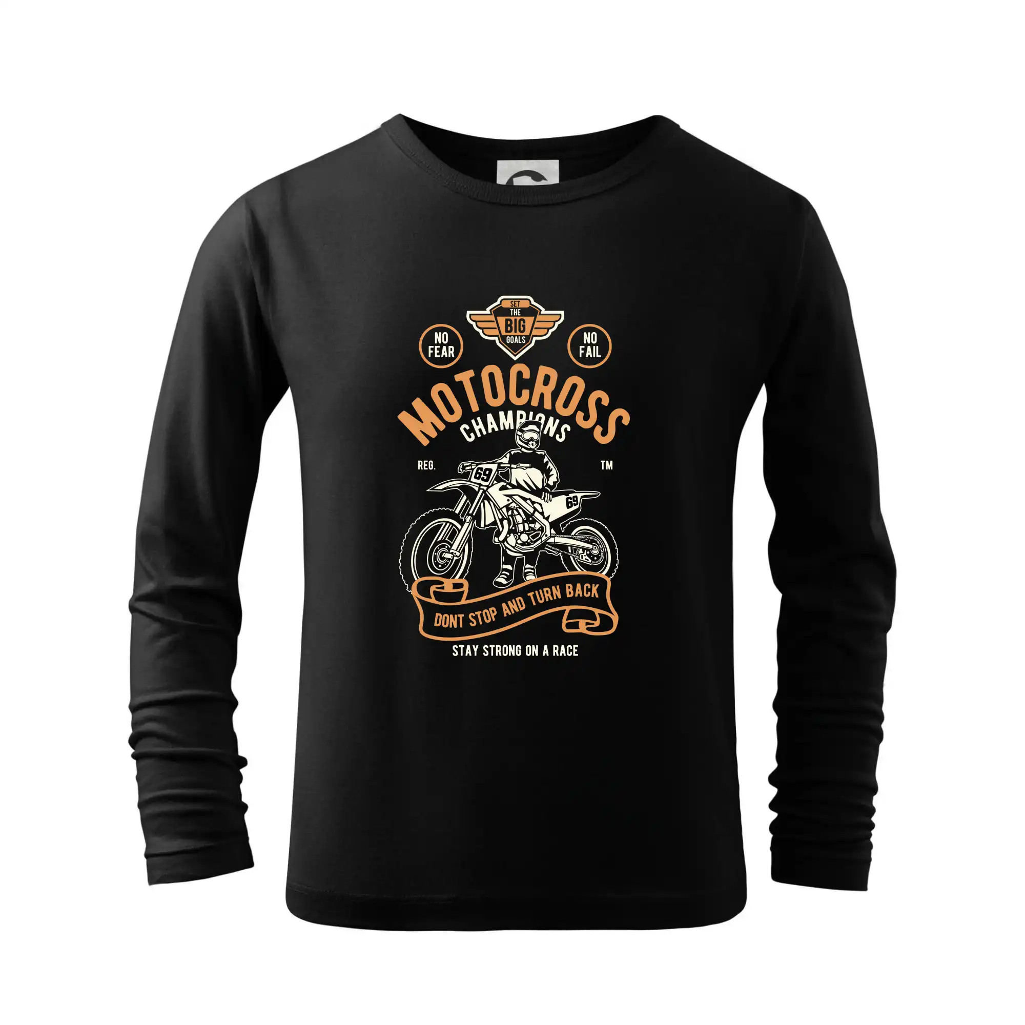 Motocross tričká - Motocross champion - vlastní číslo - Tričko detské Long Sleeve