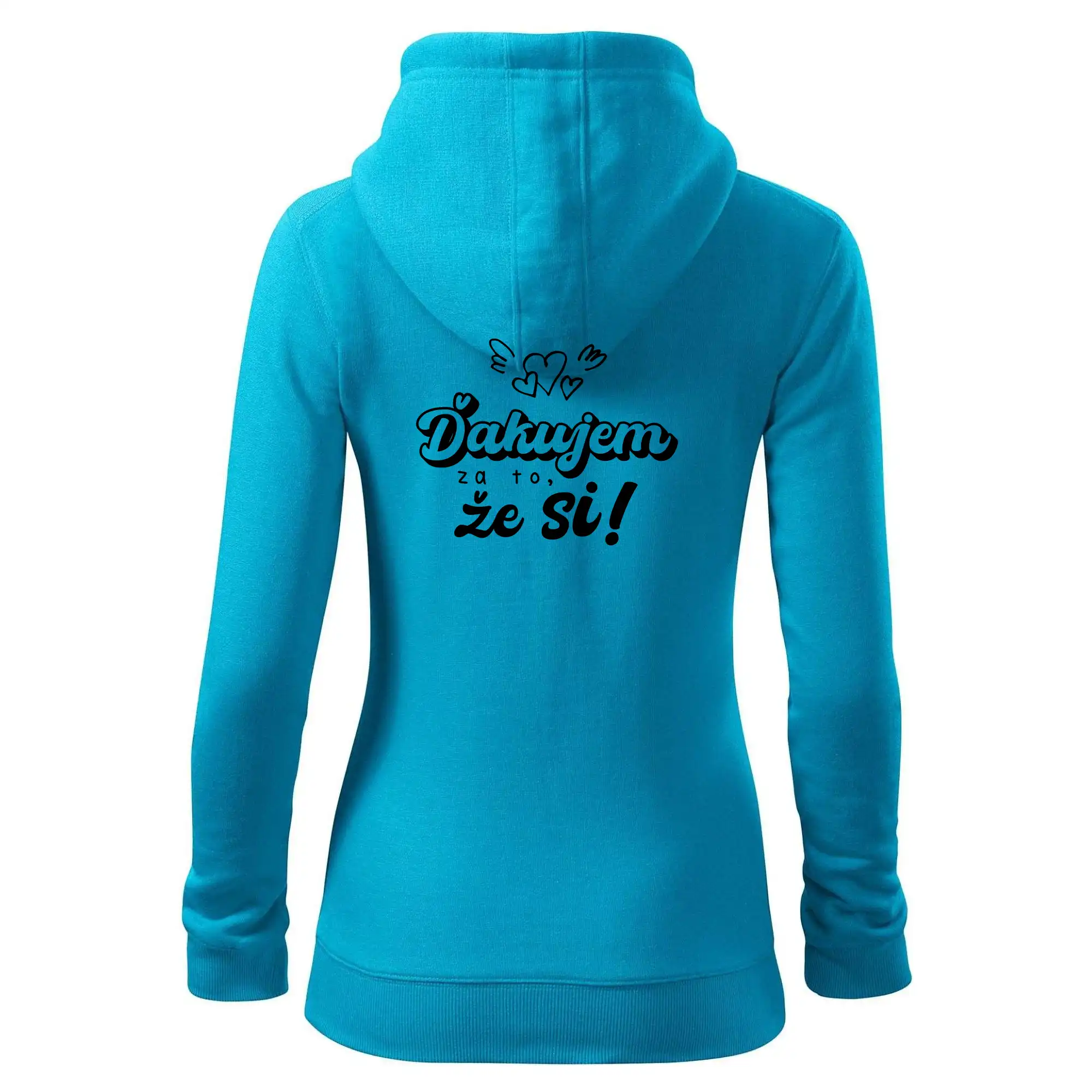 Písacie ďakujem za to, že si - Mikina dámska trendy zipper s kapucňou