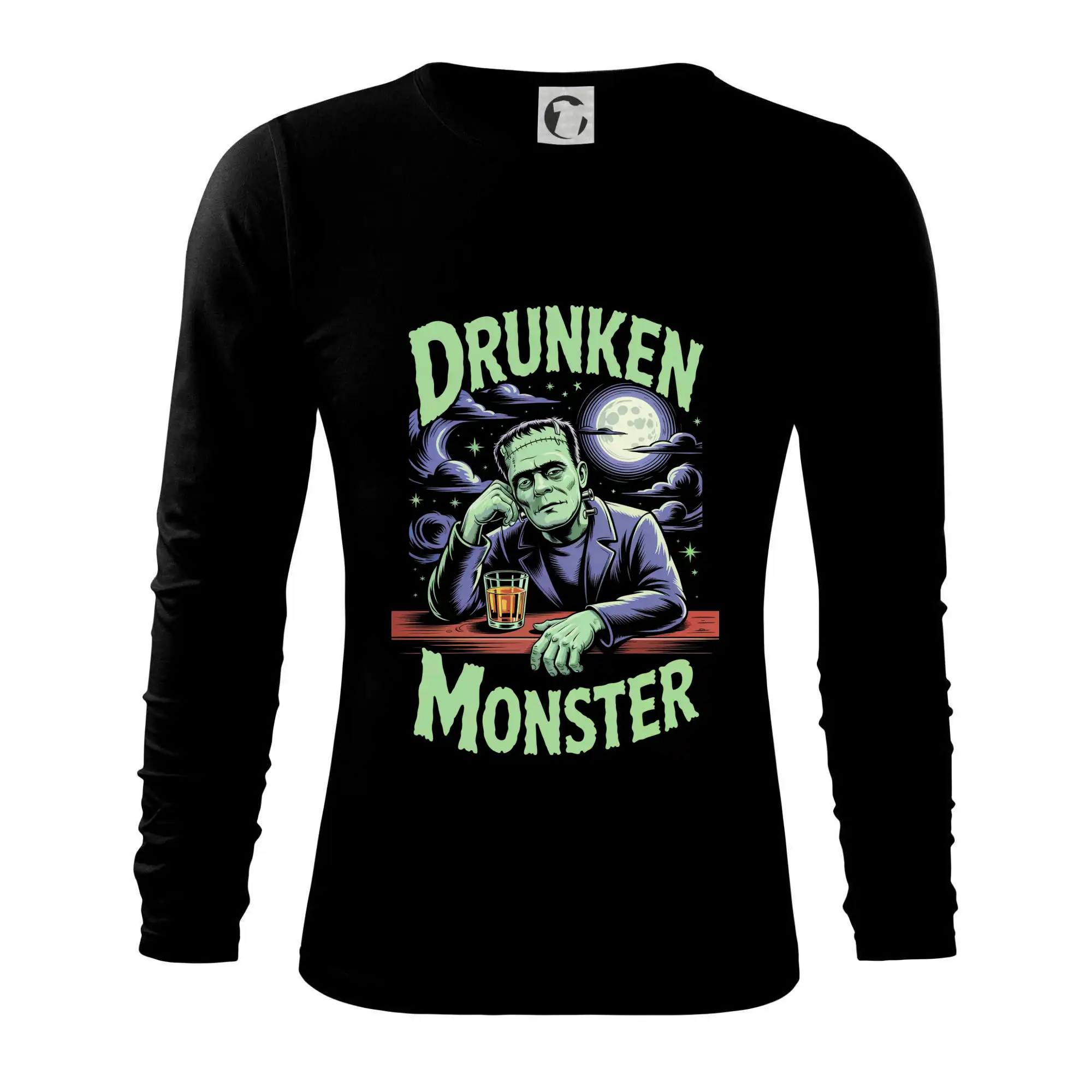 Vtipná tričká s motívmi pitie - ostatné - Drunken Monster - Tričko s dlhým rukávom FIT-T long sleeve