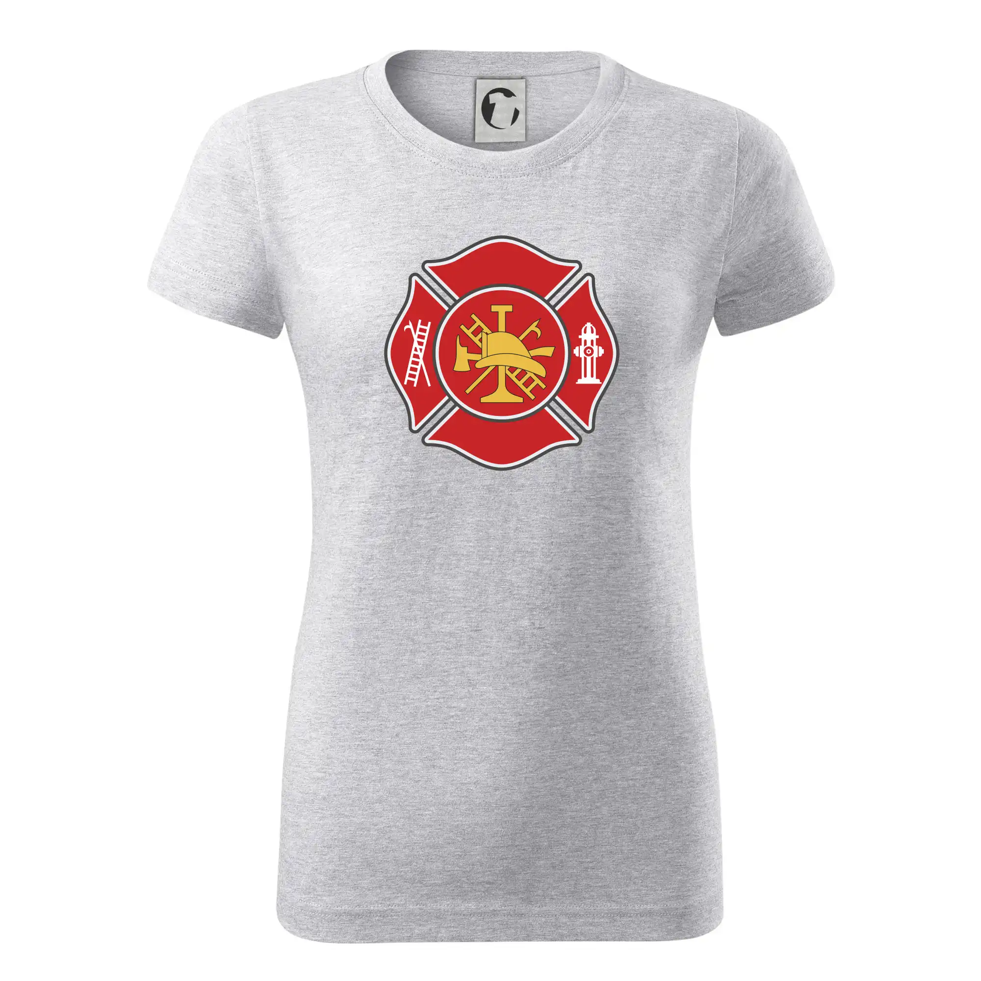 Originálne tričká pre hasičov - Fire department logo červené - Dámske tričko basic - ľahko voľnejšie a dlhšie