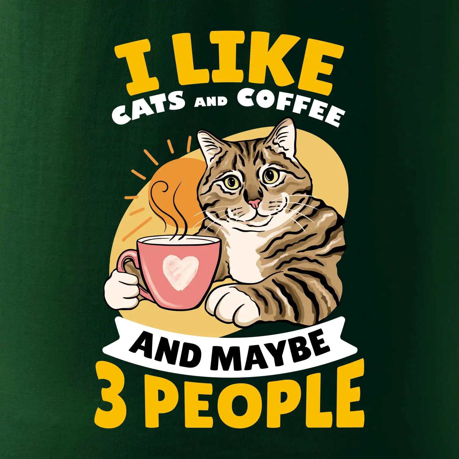 I like cats and coffee and maybe 3 people