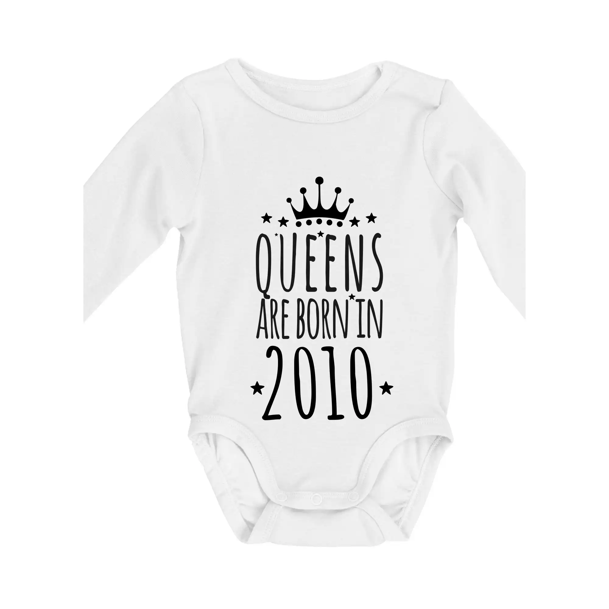 Queens are born in 2010 - Body dojčenské s dlhým rukávom