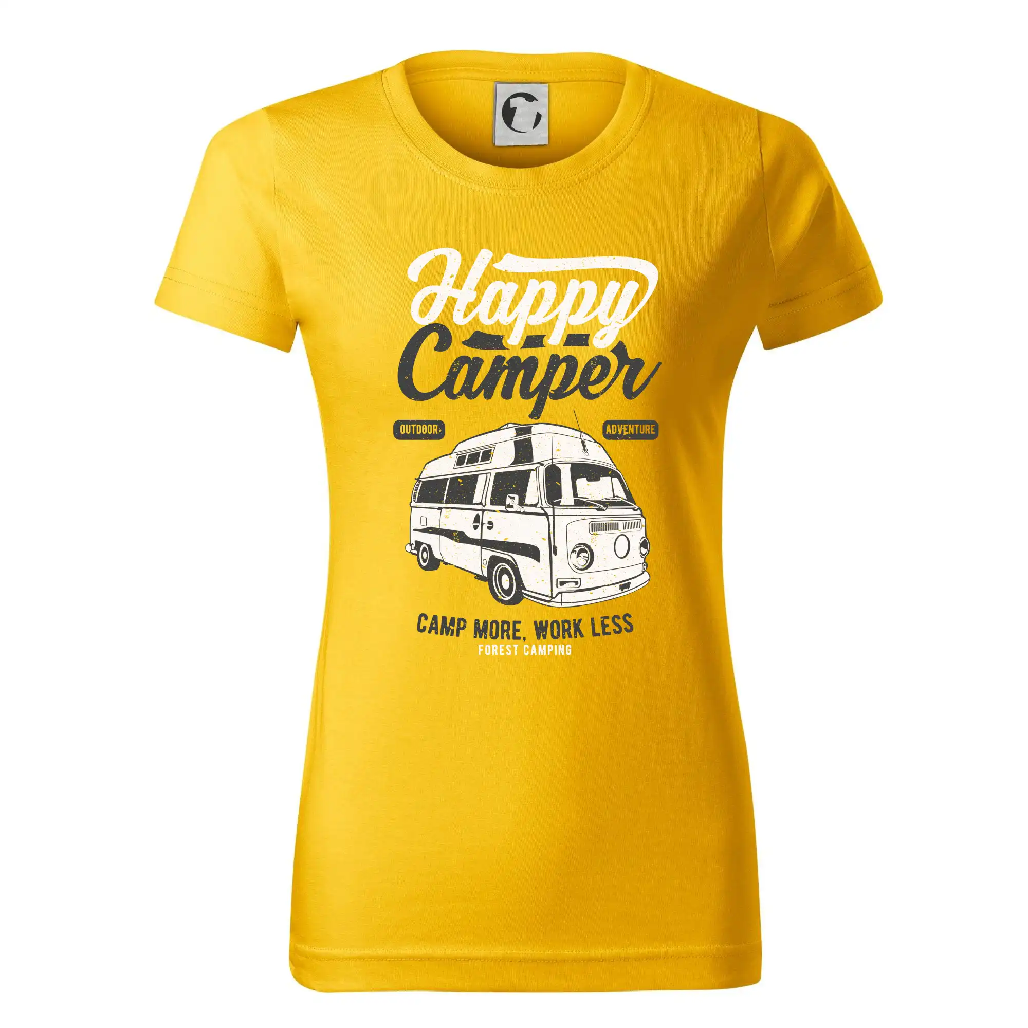 Trička na kempovanie - Happy Camper - Dámske tričko basic - ľahko voľnejšie a dlhšie