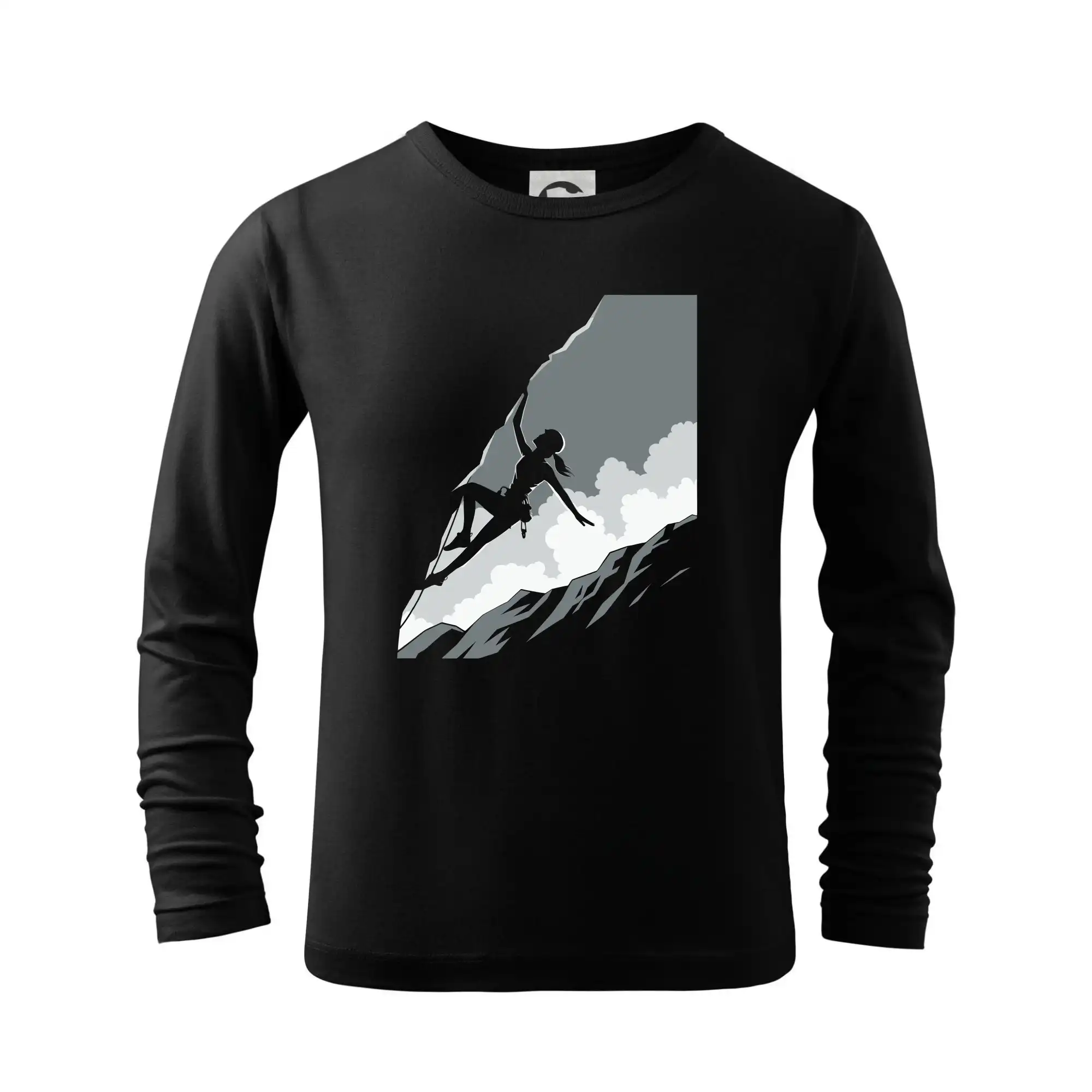 Trička pro horolezcov - Žena na skale - Tričko detské Long Sleeve
