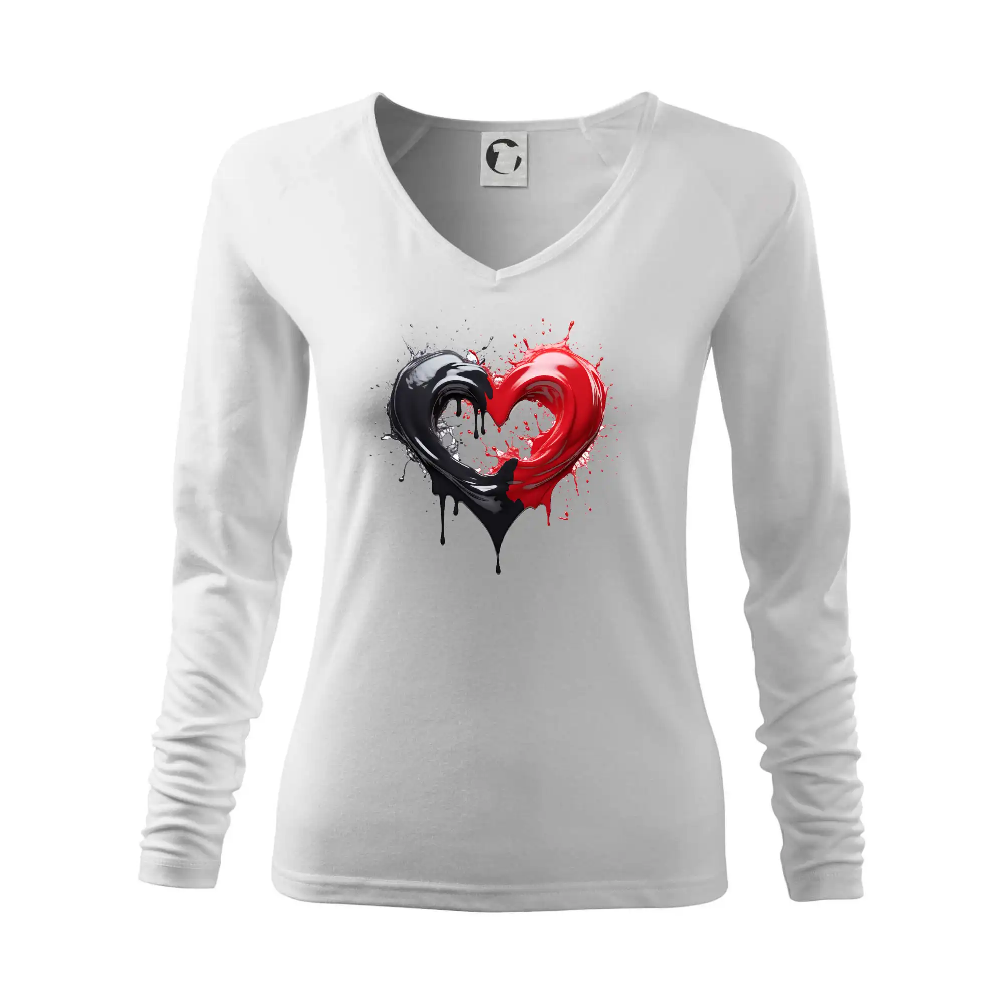 Motívy štátnych vlajok - Srdce rozprsknuté - Farby Čiernej Hory - Tričko dámske Elegance