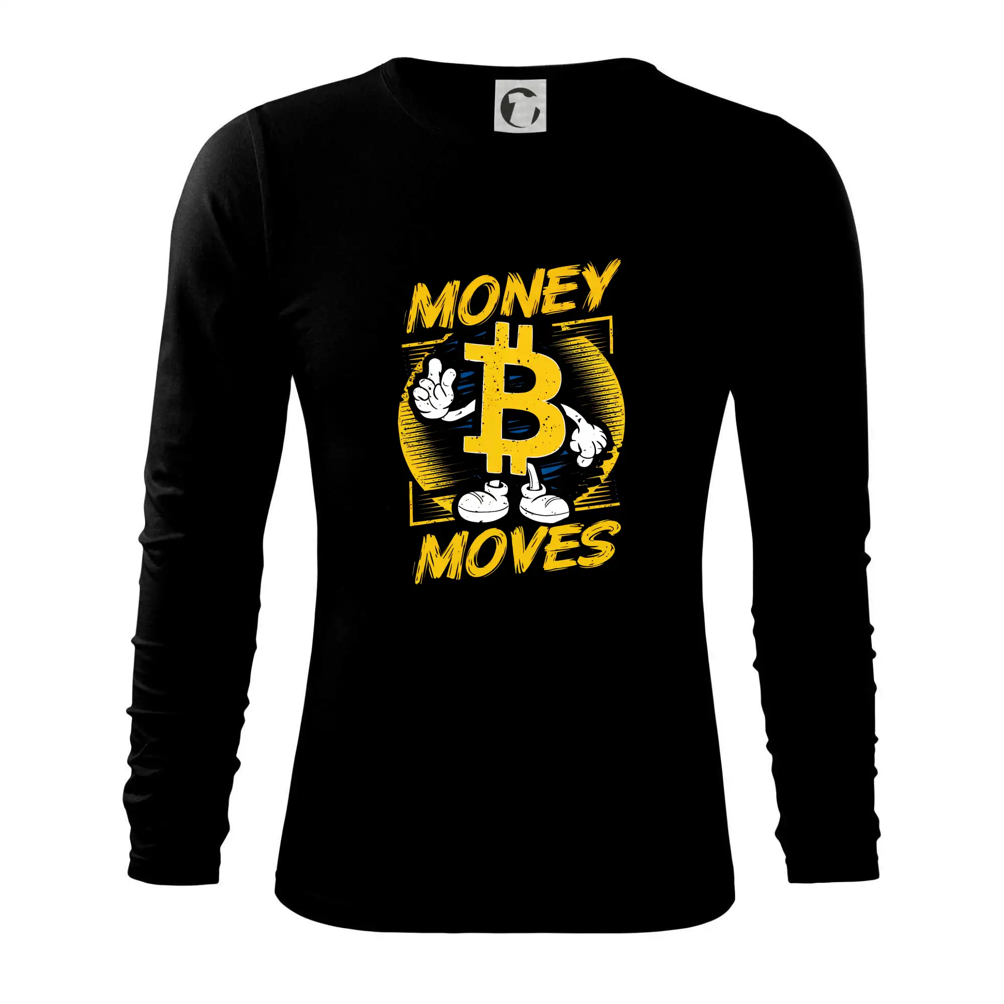 Money moves bitcoin mascot - Tričko s dlhým rukávom FIT-T long sleeve