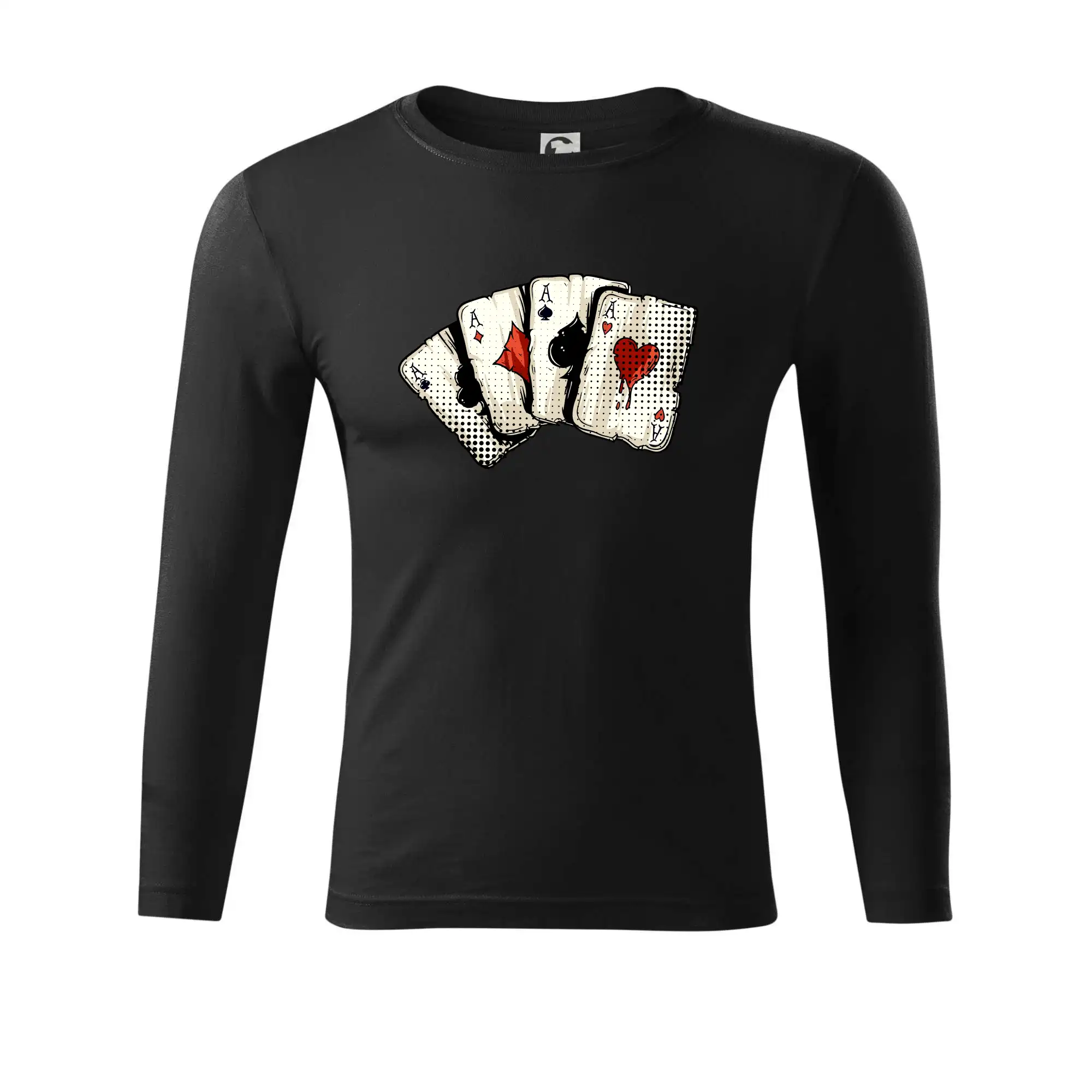 Poker tričká - Poker - karty kreslené - Tričko Progress s dlhým rukávom