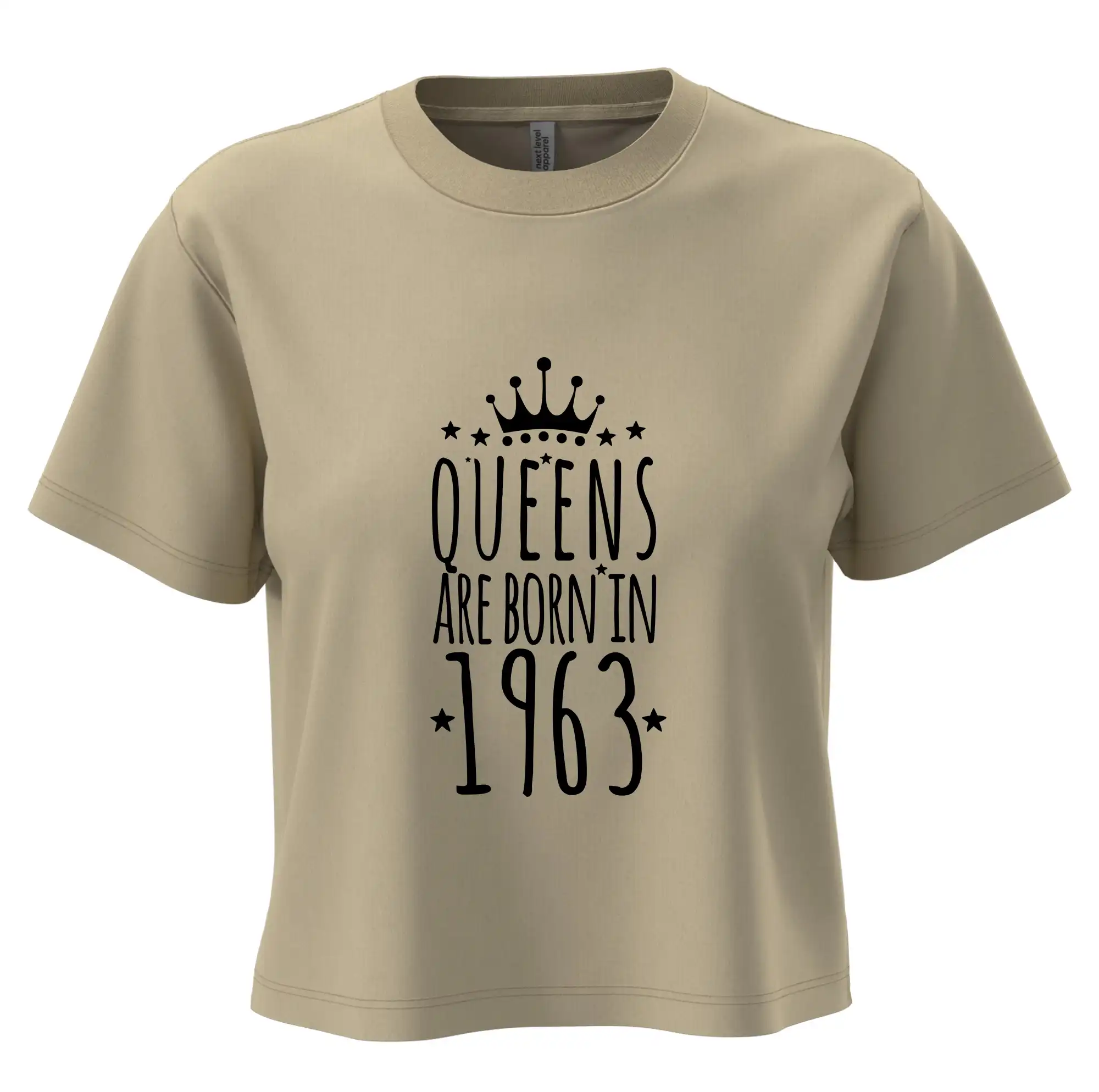 Tričká k narodeninám - Queens are born in 1963 - Boxy cropped tričko OVERSIZE