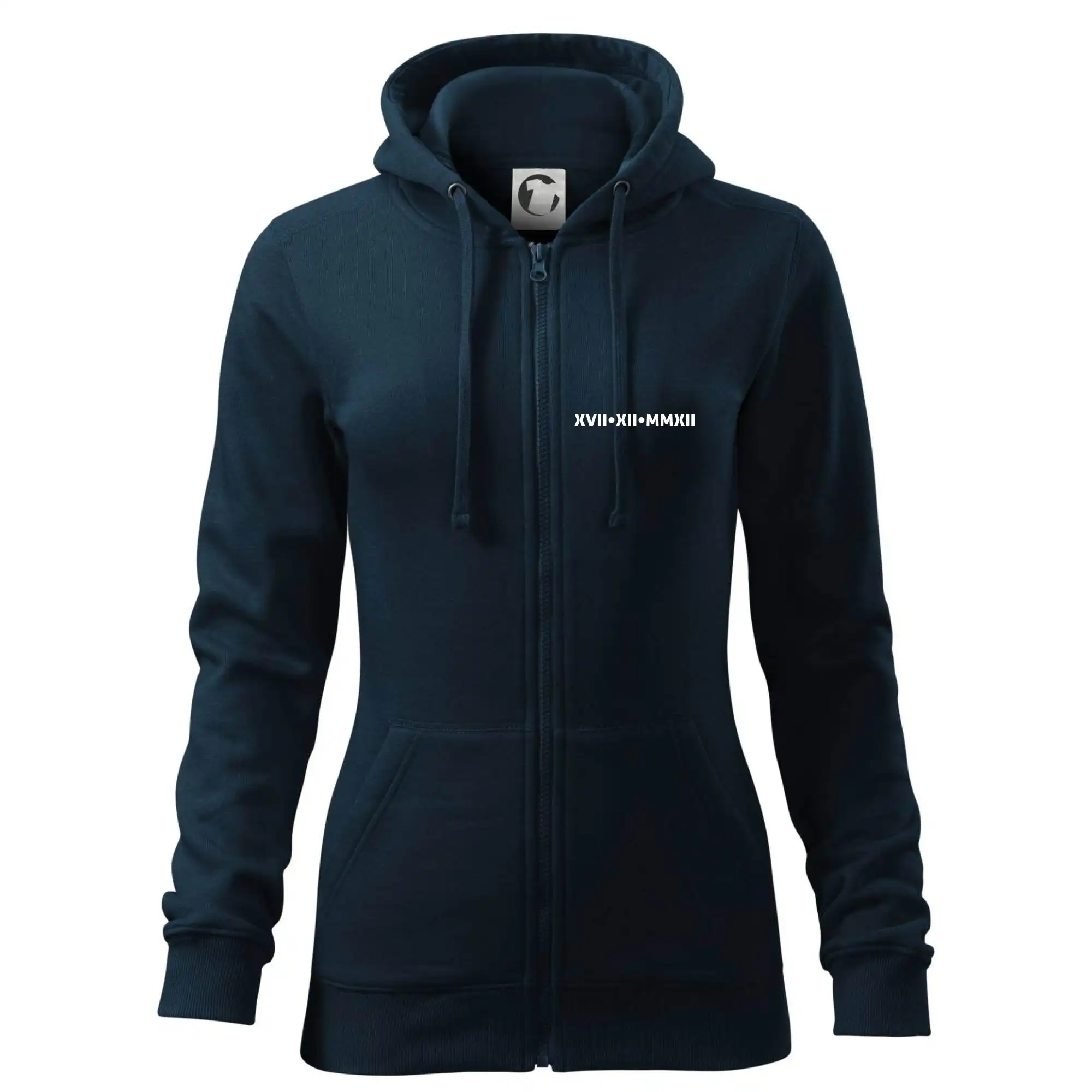 Tričká pre zamilovaných - Dátum výročia a iniciály - Mikina dámska trendy zipper s kapucňou