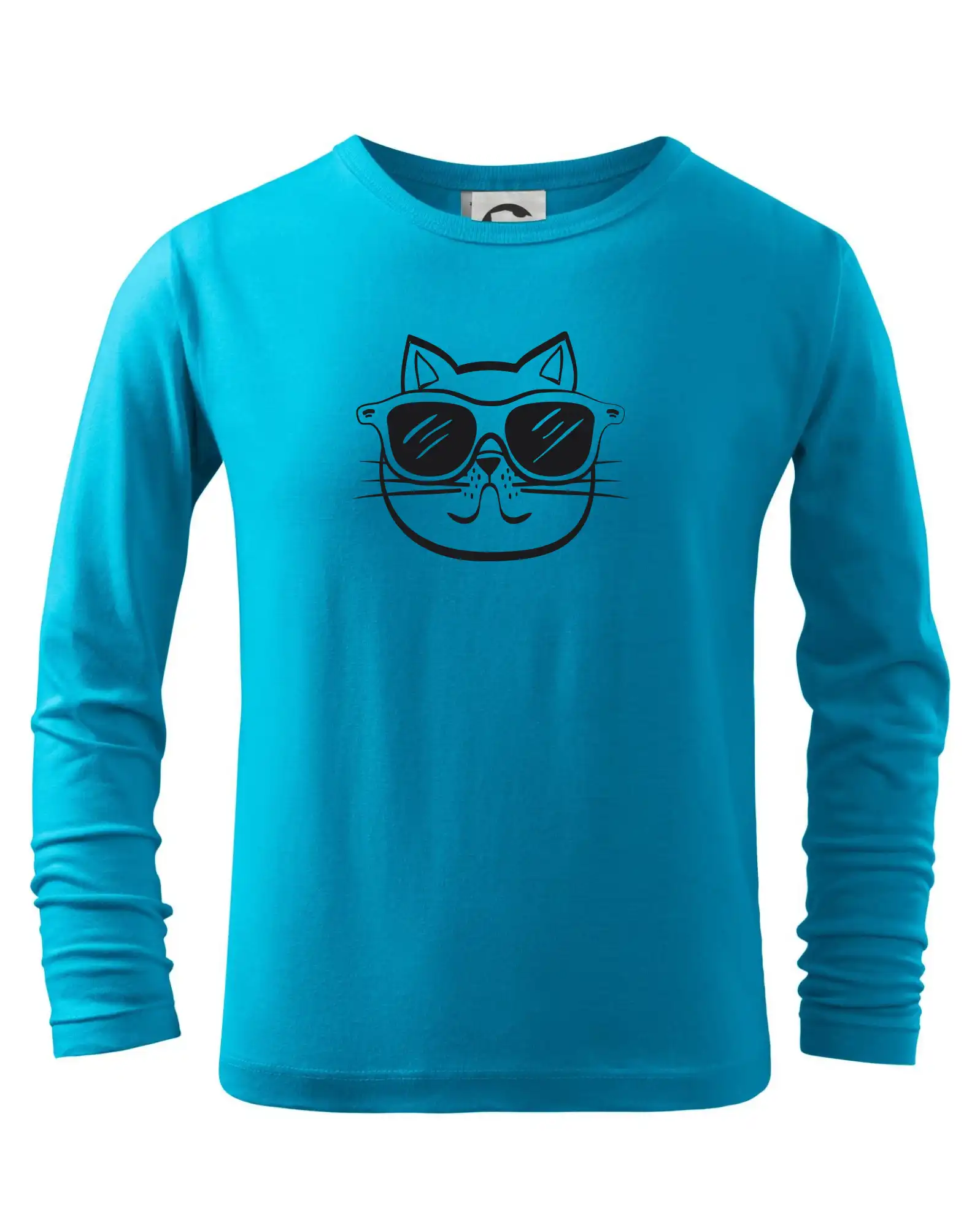 Vtipná tričká s mačkou - Mačka s okuliarmi - Tričko detské Long Sleeve