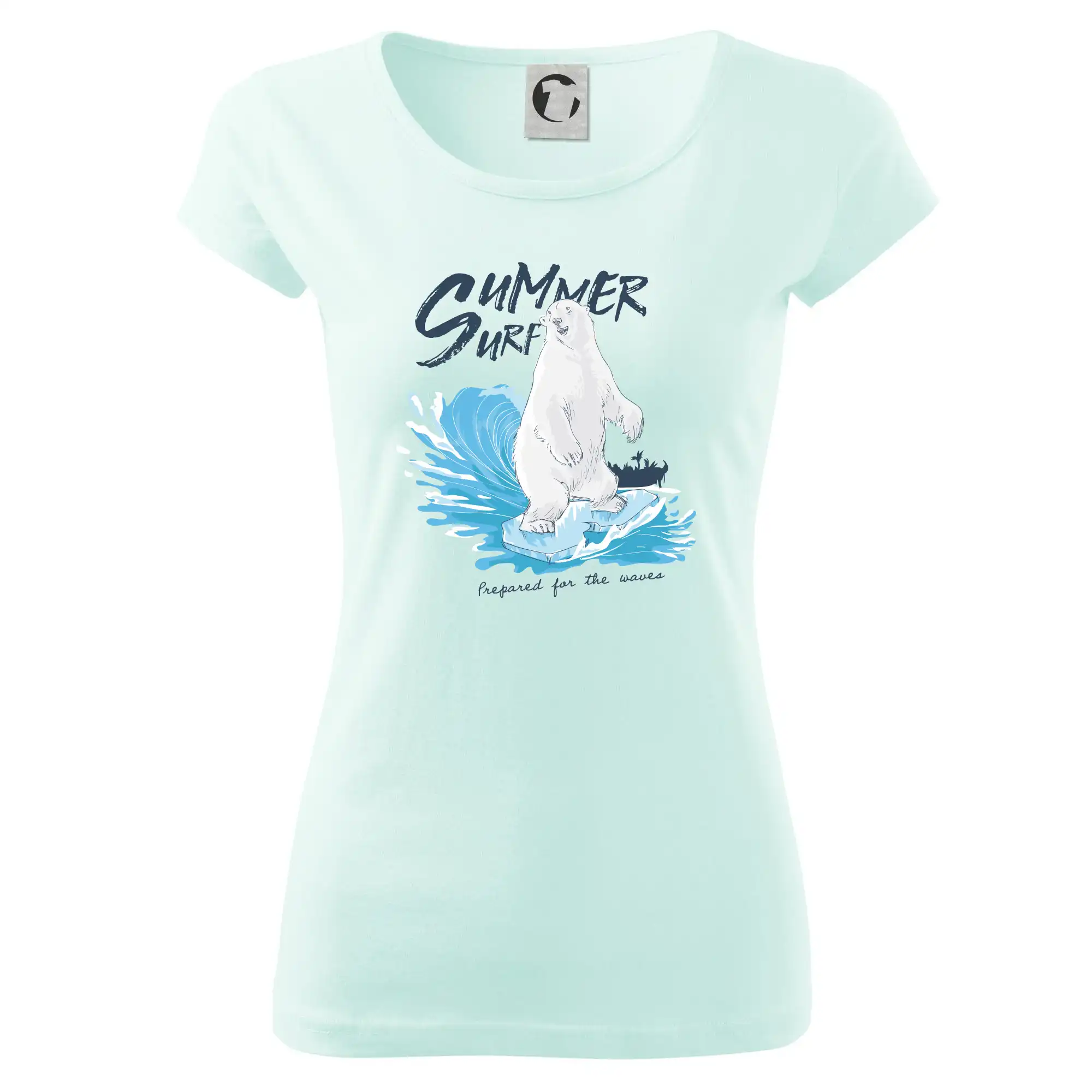 Surferske tričká - Medveď surfer - Dámske tričko Pure