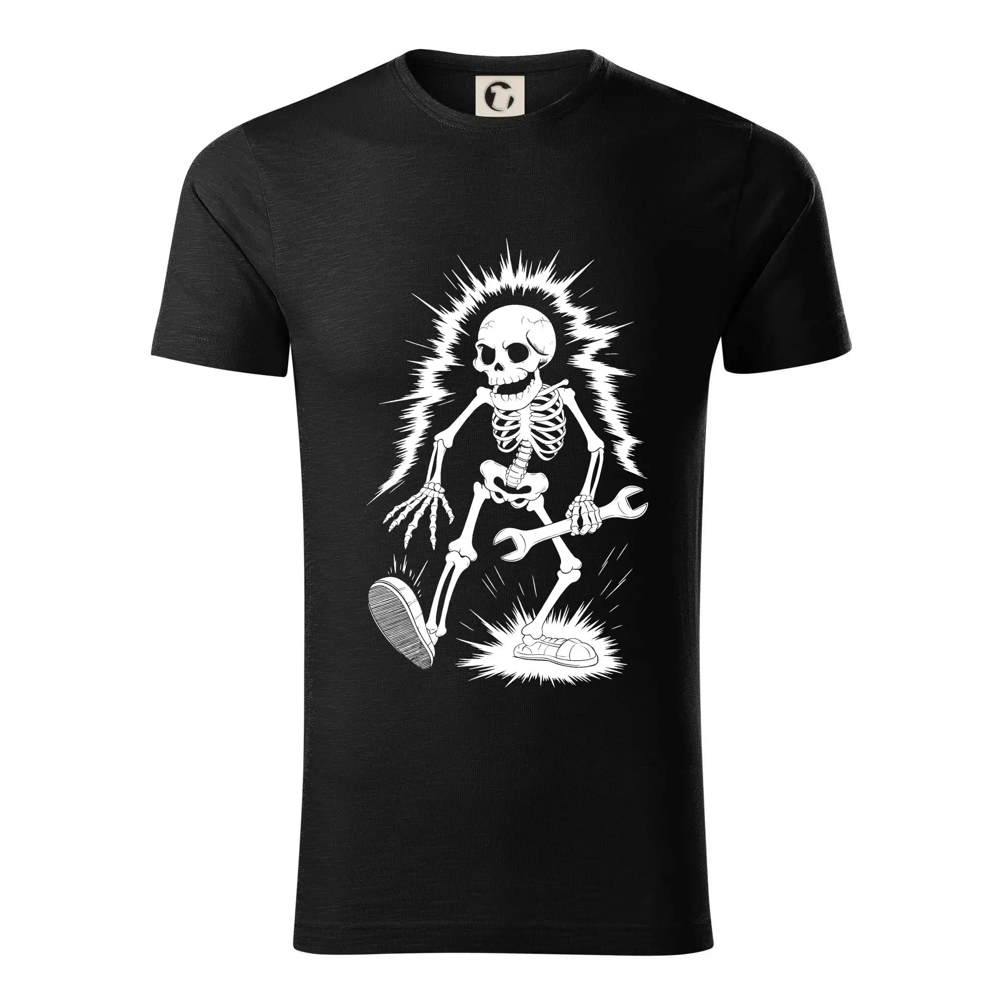 Vtipné tričká do práce - Elektrikár kostra - Tričko z organickej bavlny