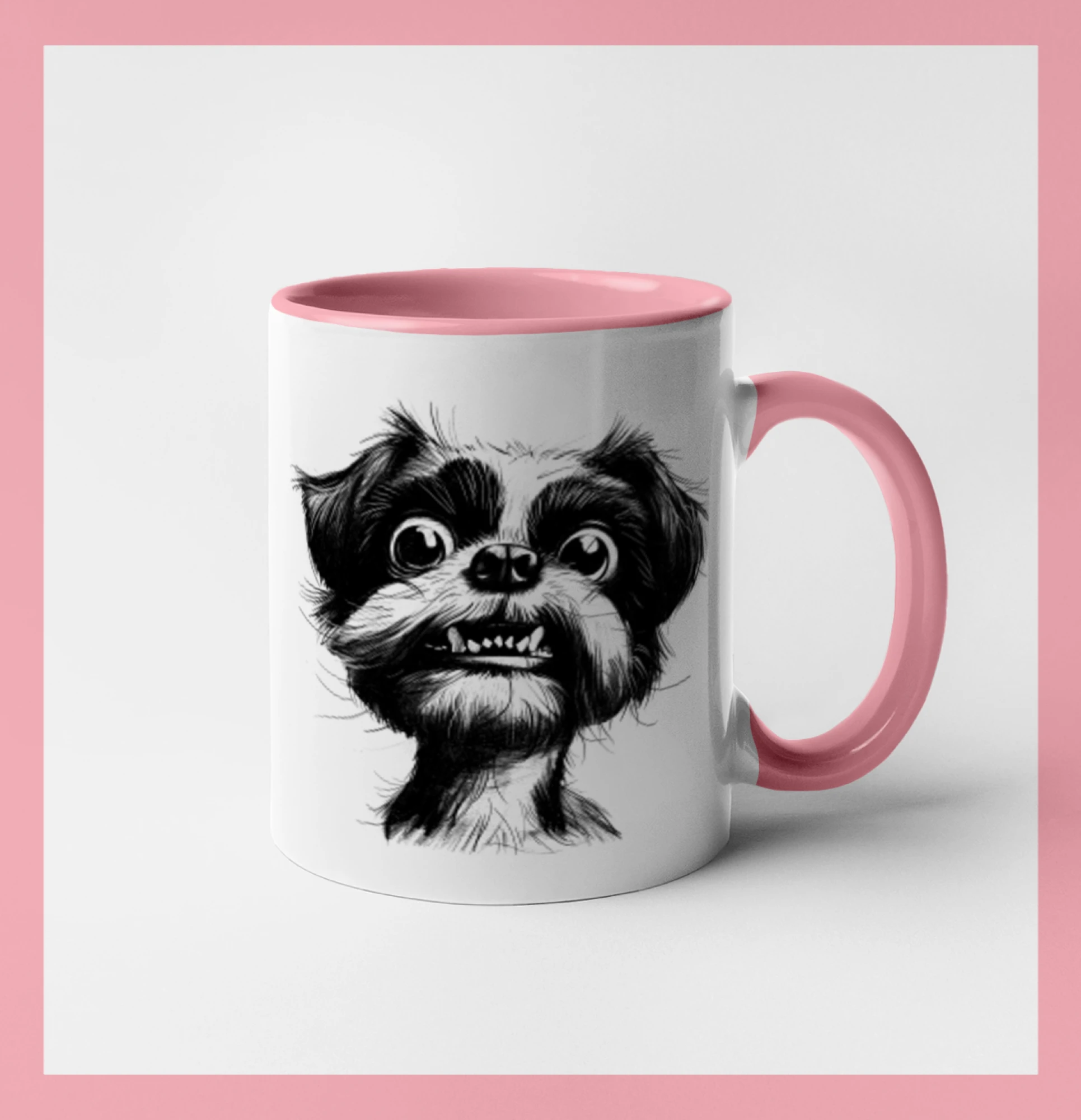 Ši-tzu - Čiernobiela karikatúra Ši-tzu - Hrnček 