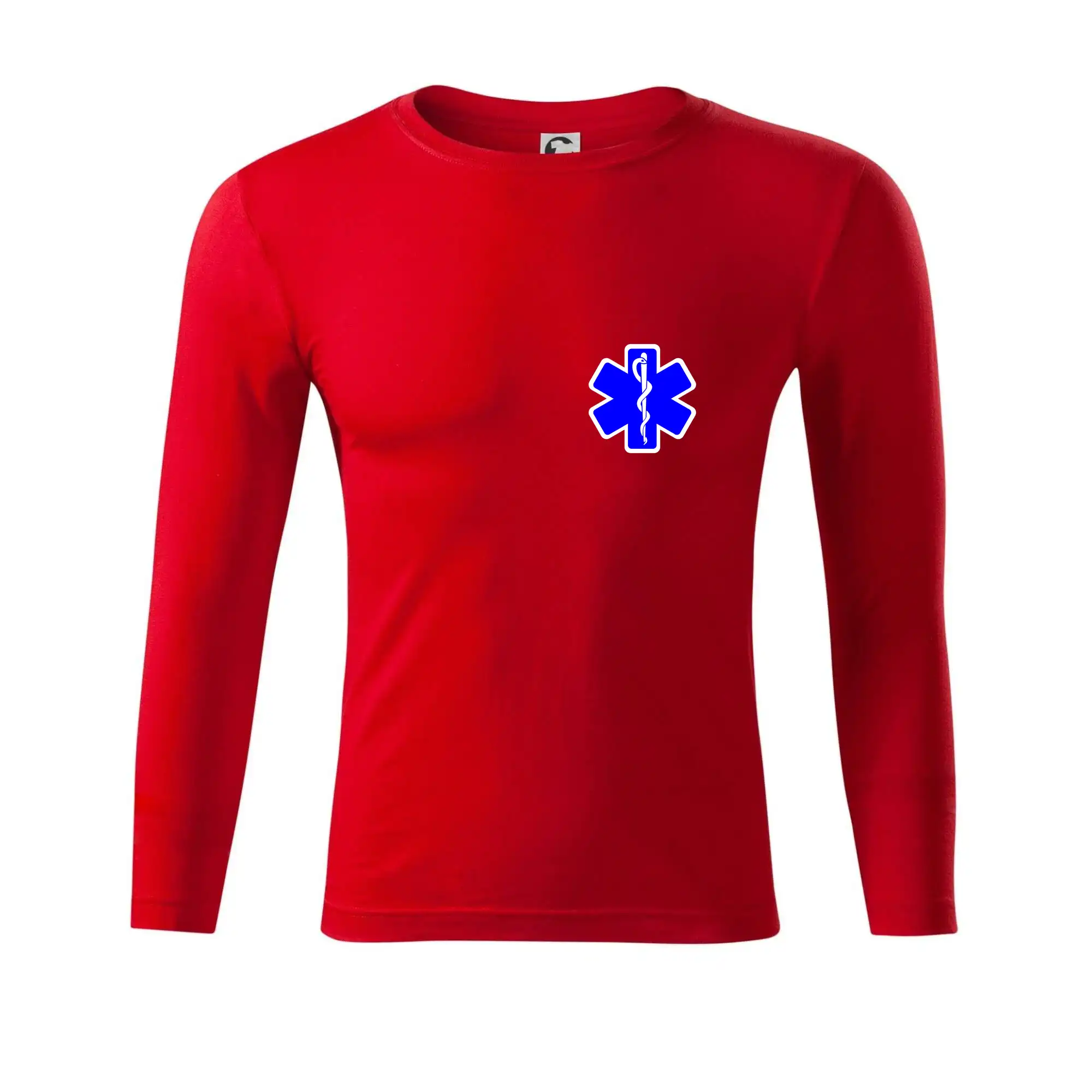 Tričká a mikiny pre záchranárov a lekárov - Kvalitné oblečenie pre zdravotníkov - Rescue - Hviezda na prsníku + nápis na chrbte - Tričko Progress s dlhým rukávom