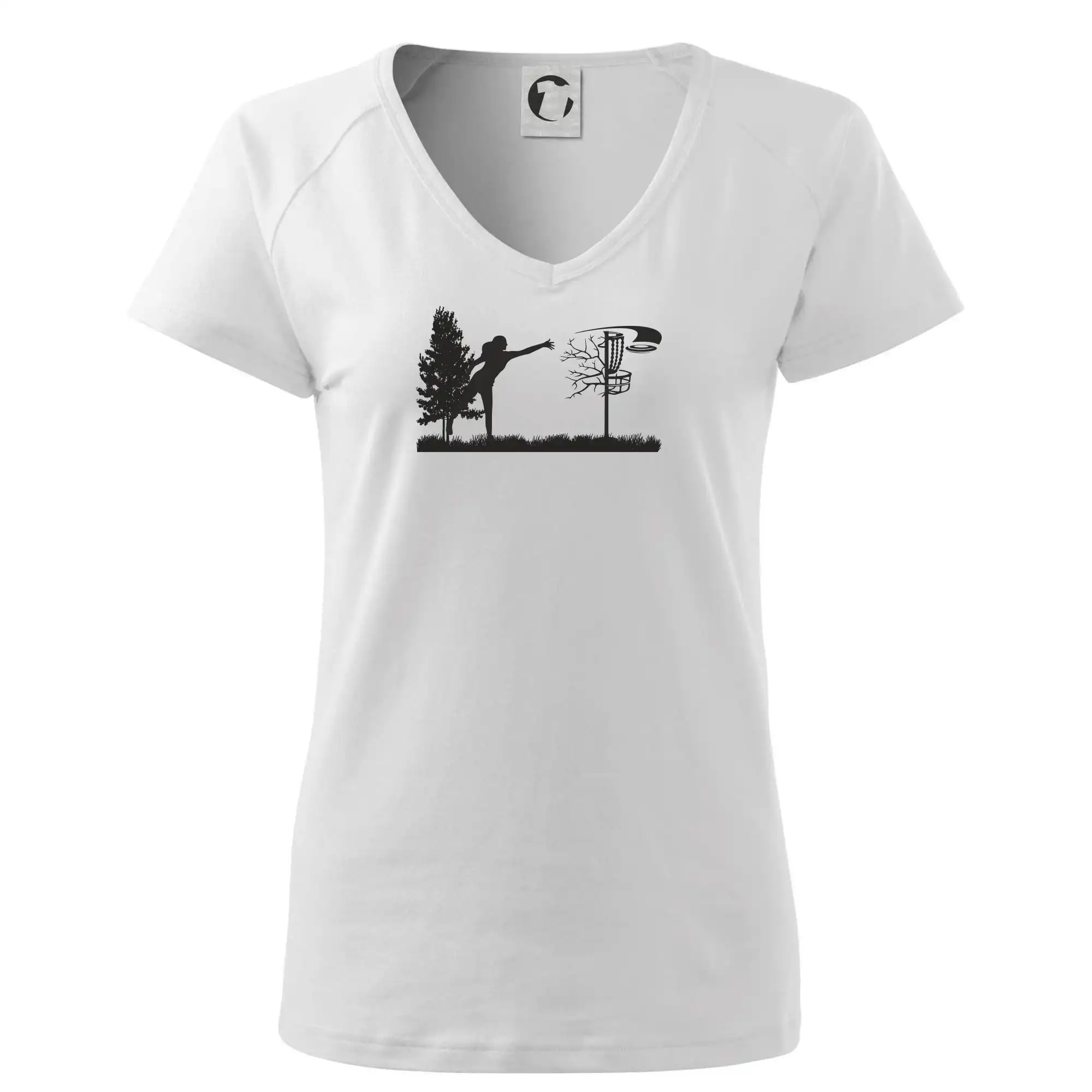 Disc golf - žena černý obrázek