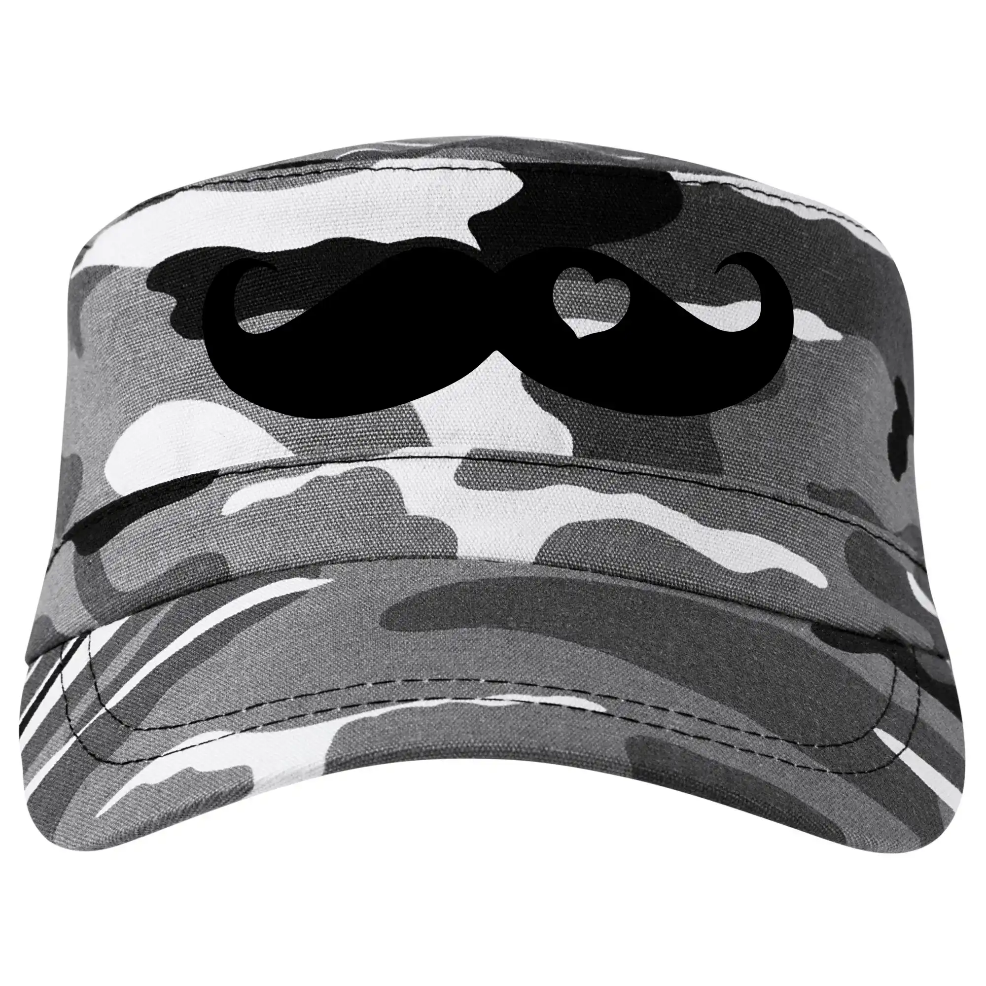 Tričká s fúzikmi - Mustache love - Šiltovka CAMO