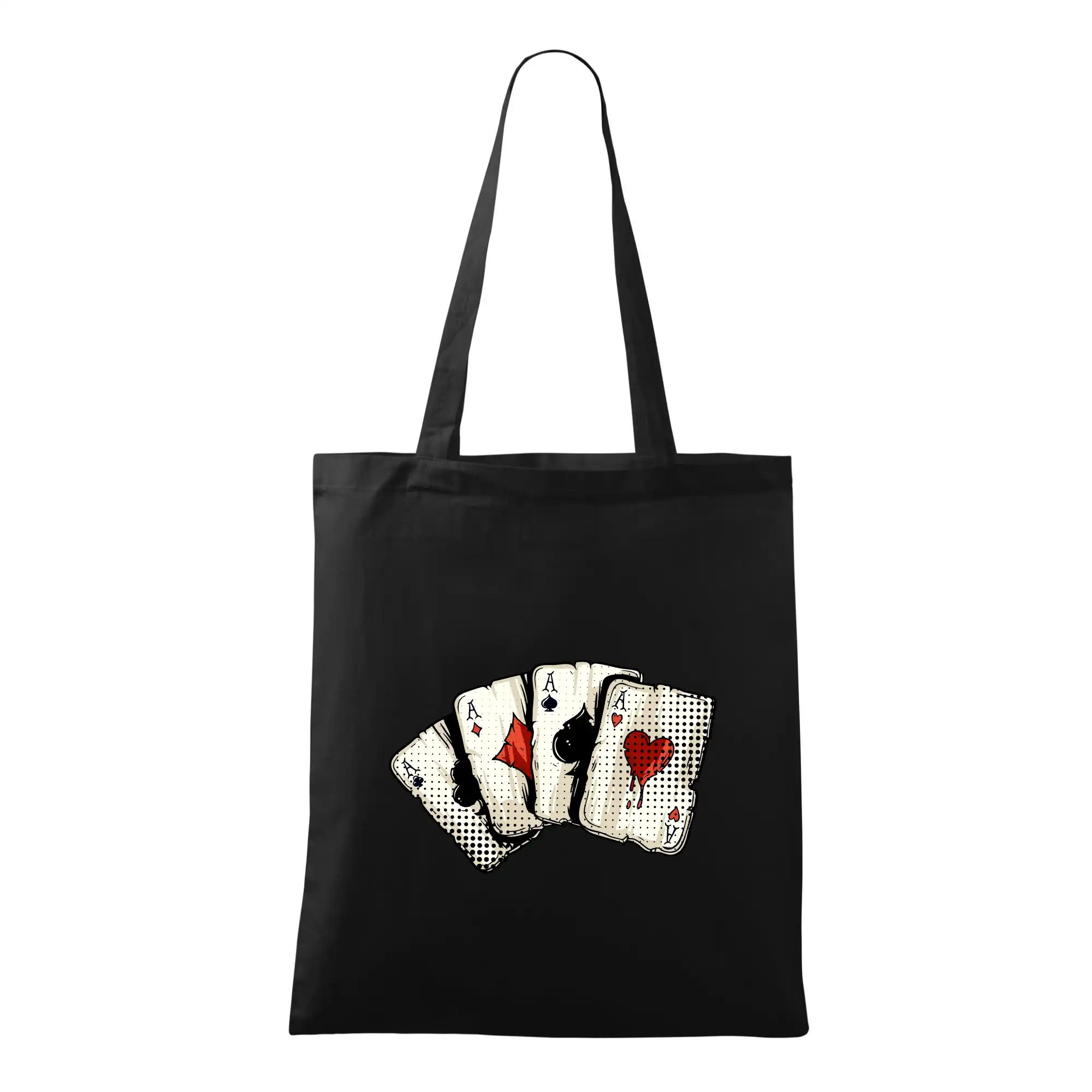 Poker tričká - Poker - karty kreslené - Taška bavlnená