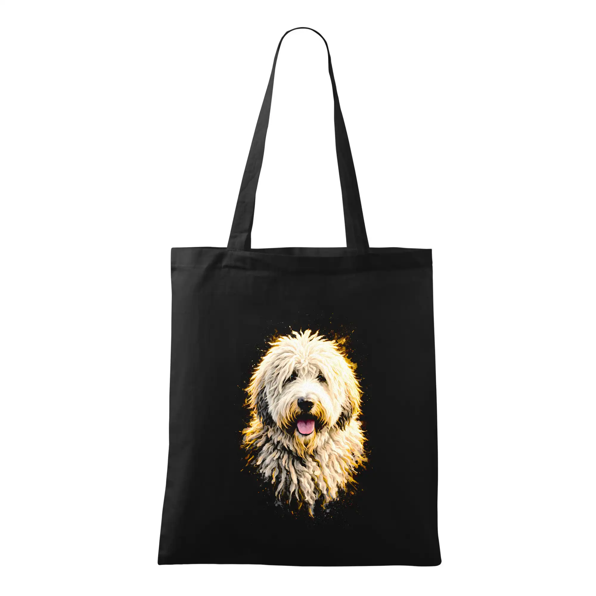 Ostatné psie plemená - Obrázok poltón komondor hlava - Taška bavlnená