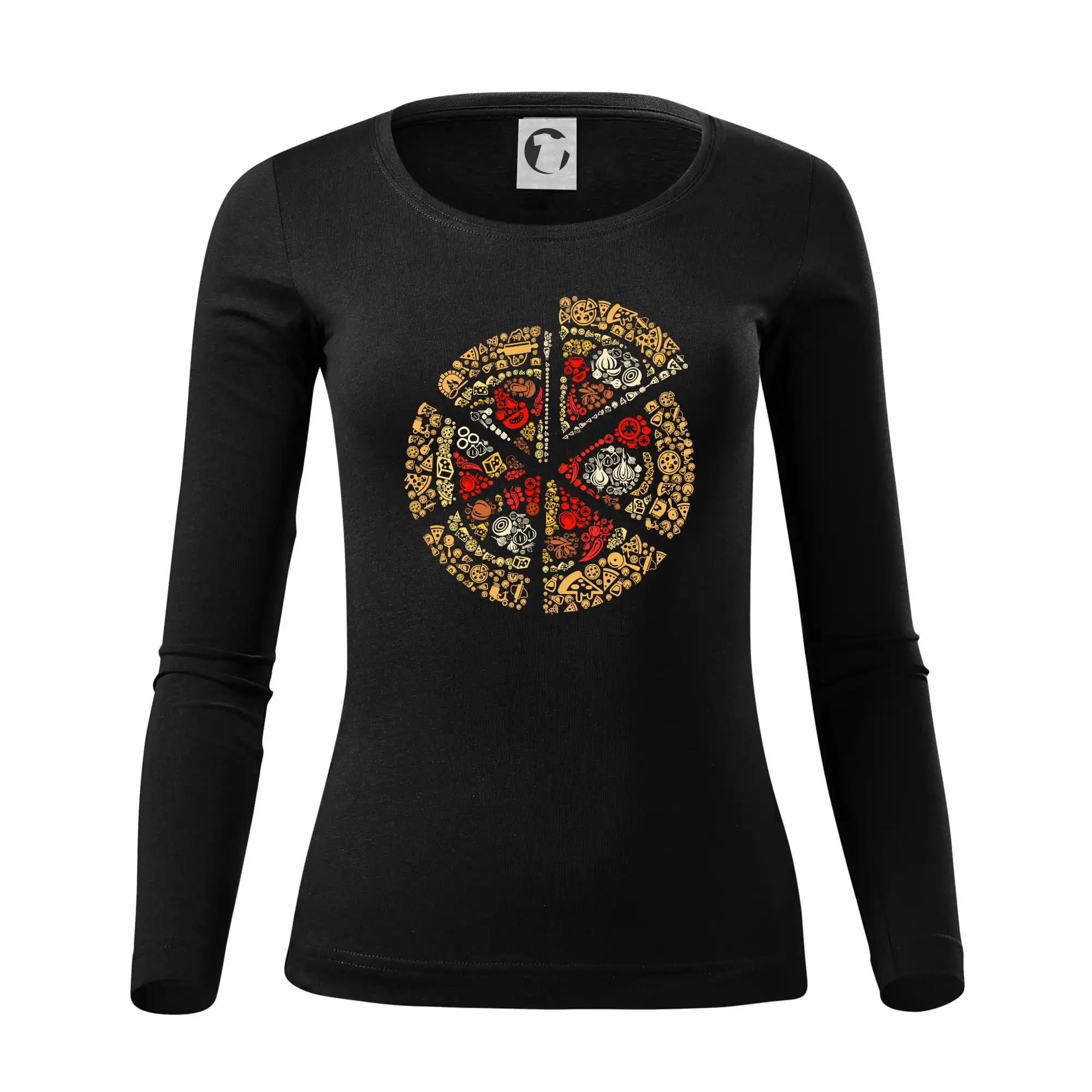 Pizza icons - Dámske tričko FIT-T LS - zužené