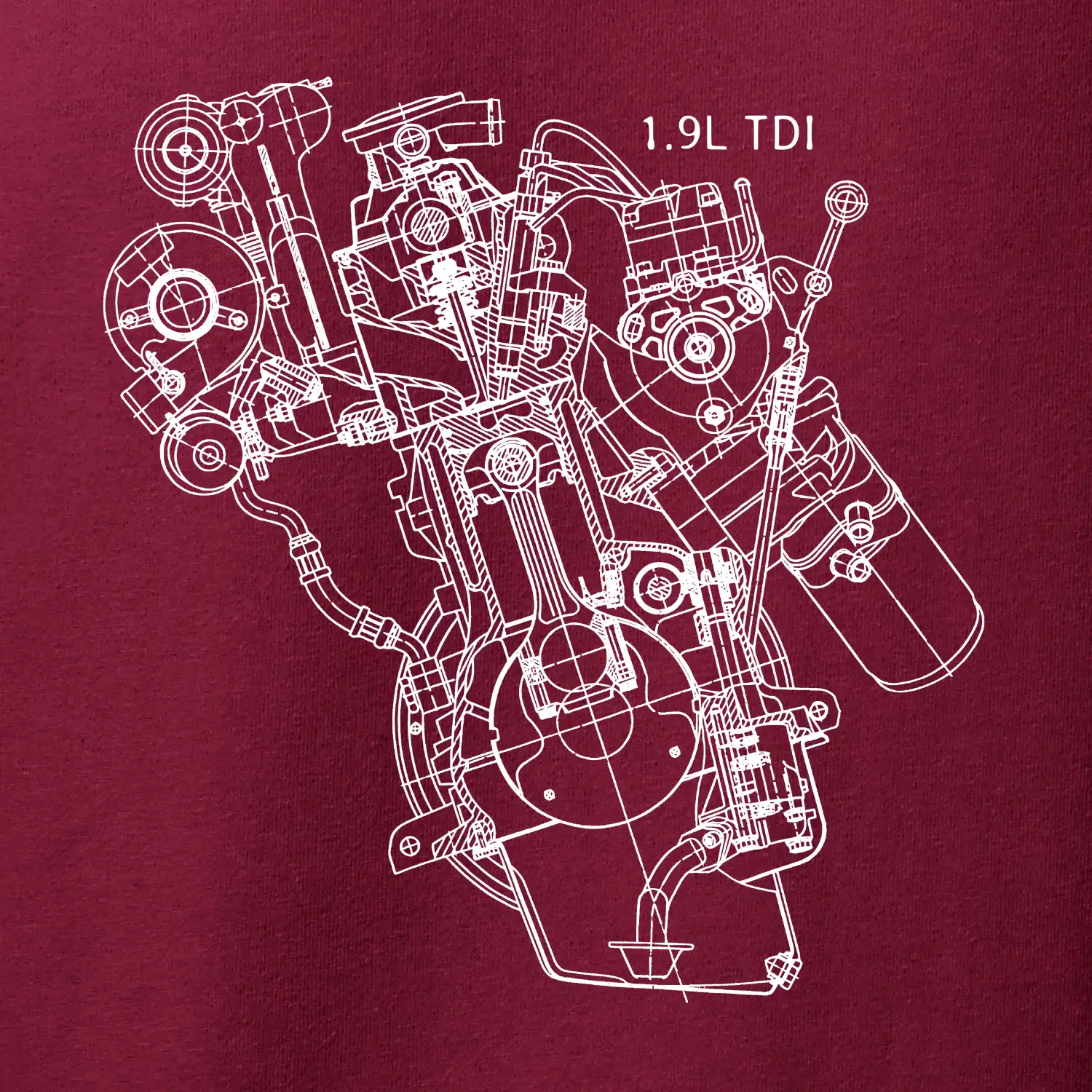 Motor Škoda/ VW 1.9L  TDI z boku