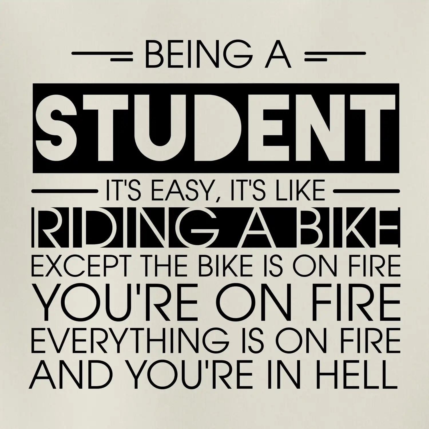 Being a student - bike