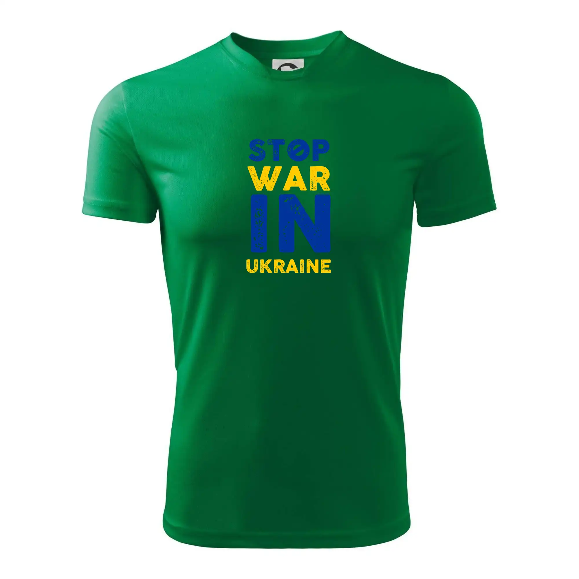 Barevný nápis Stop war in ukraine