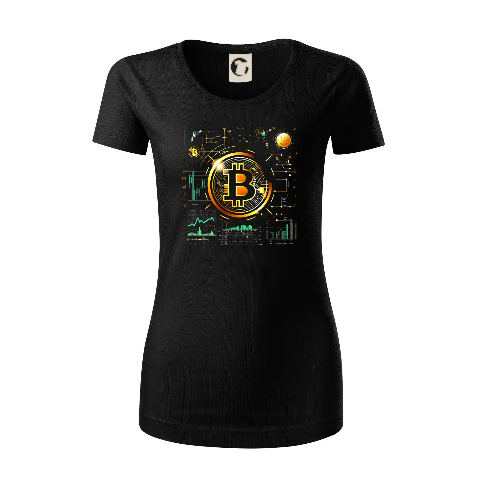 Bitcoin logo s grafy