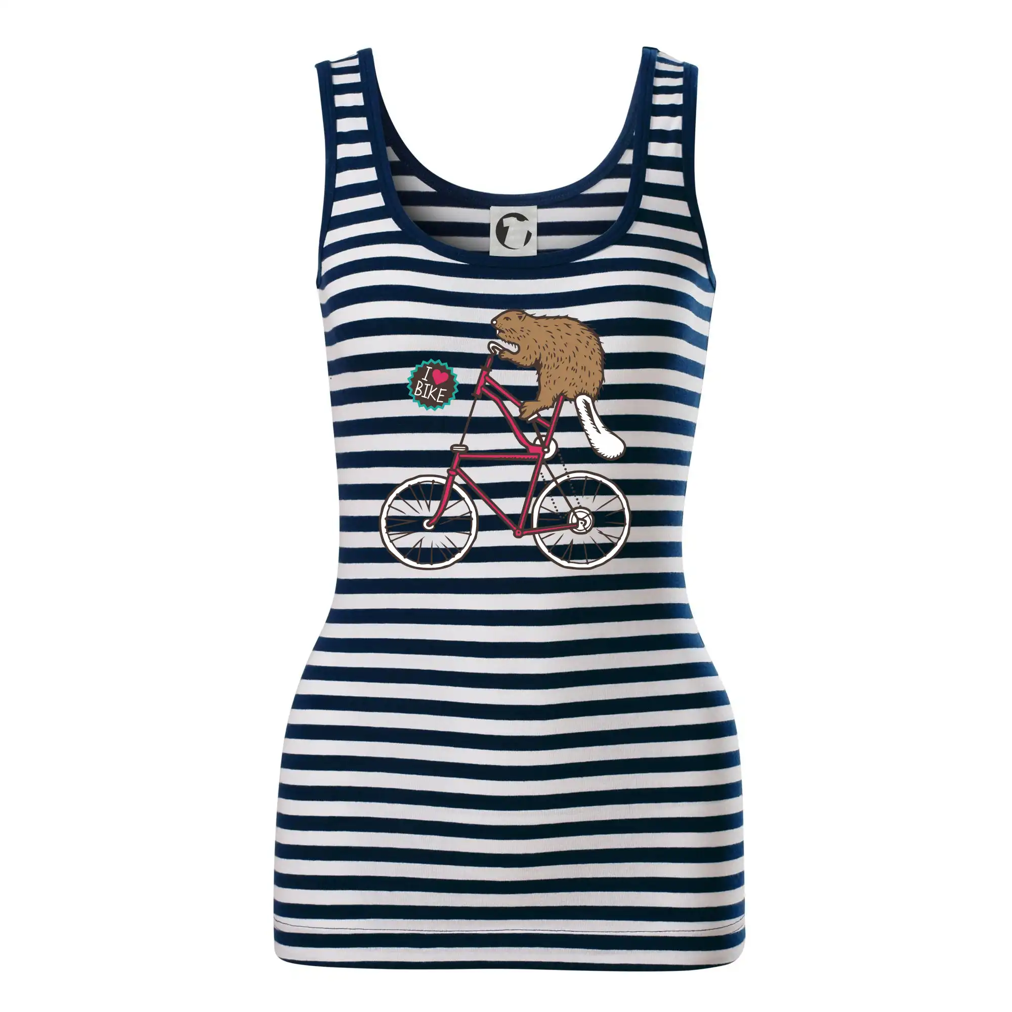 Tričko ako darček pre cyklistu - Bobor na bicykli - Sailor tielko na vodu