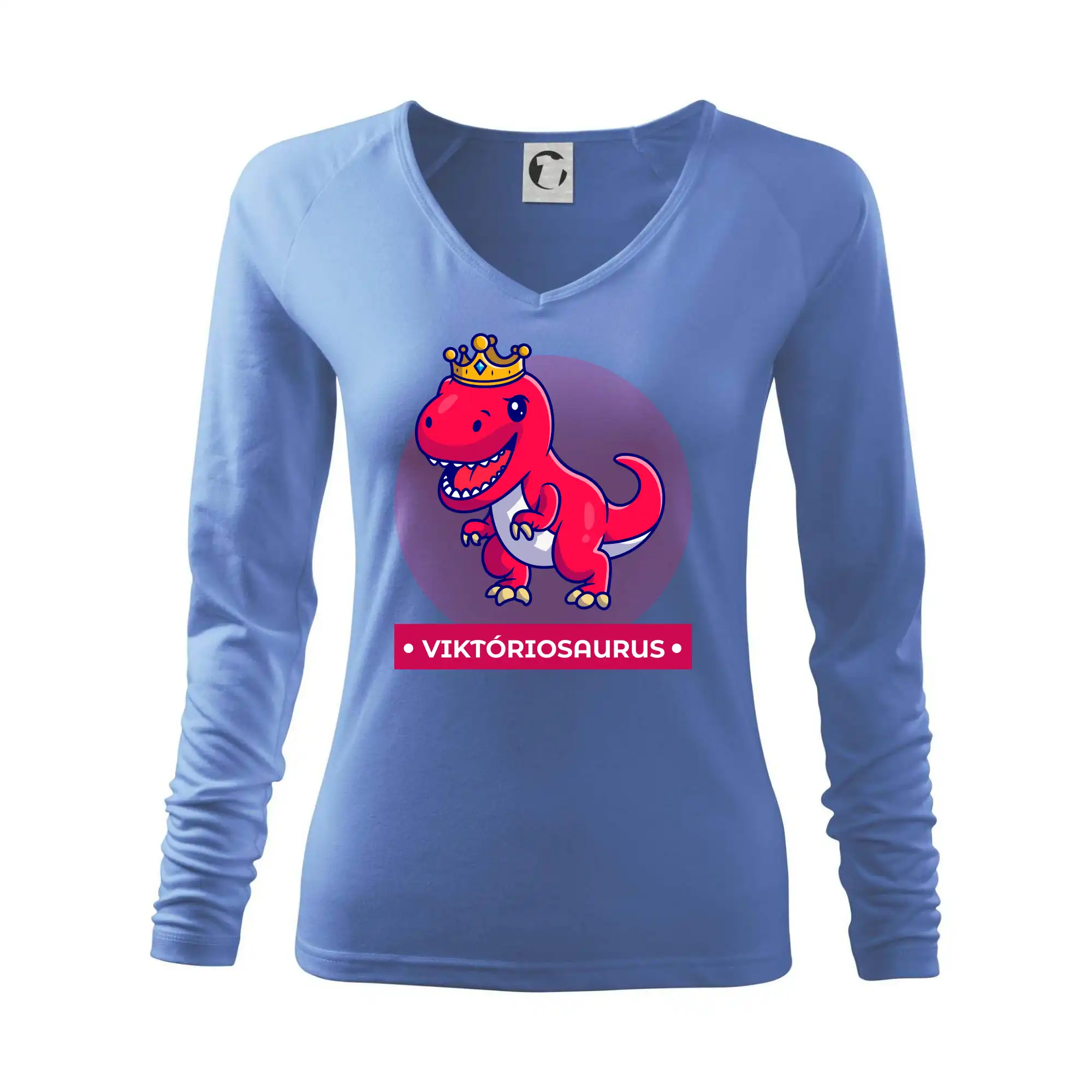 Detské tričká, mikiny a body s originálnymi potlačami | Veselé motívy pre chlapcov aj dievčatá - Dinosaurie mená - červený dinosaurus - Tričko dámske Elegance