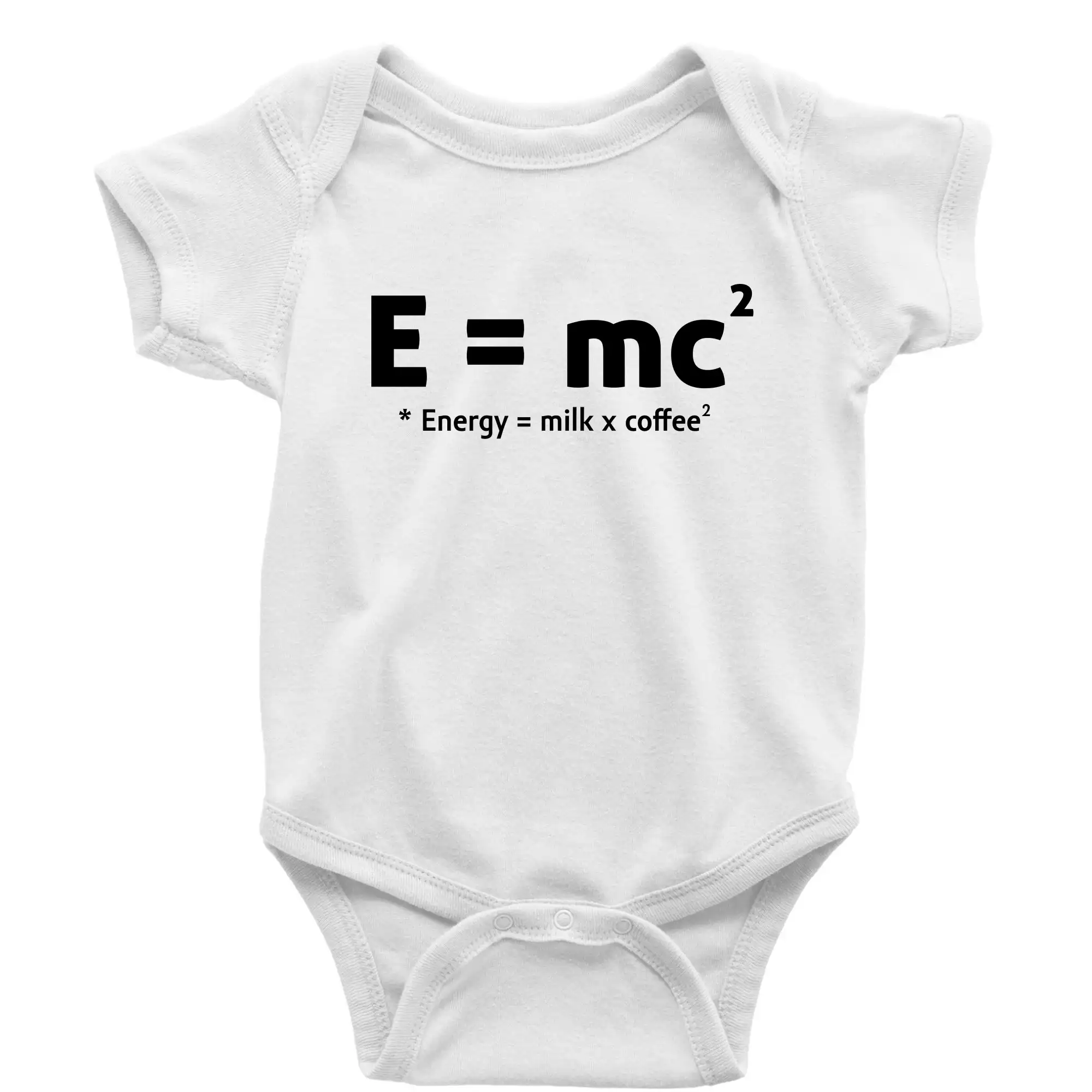 Grafické tričká - e = mc2 - coffee milk - Body dojčenské s krátkym rukávom