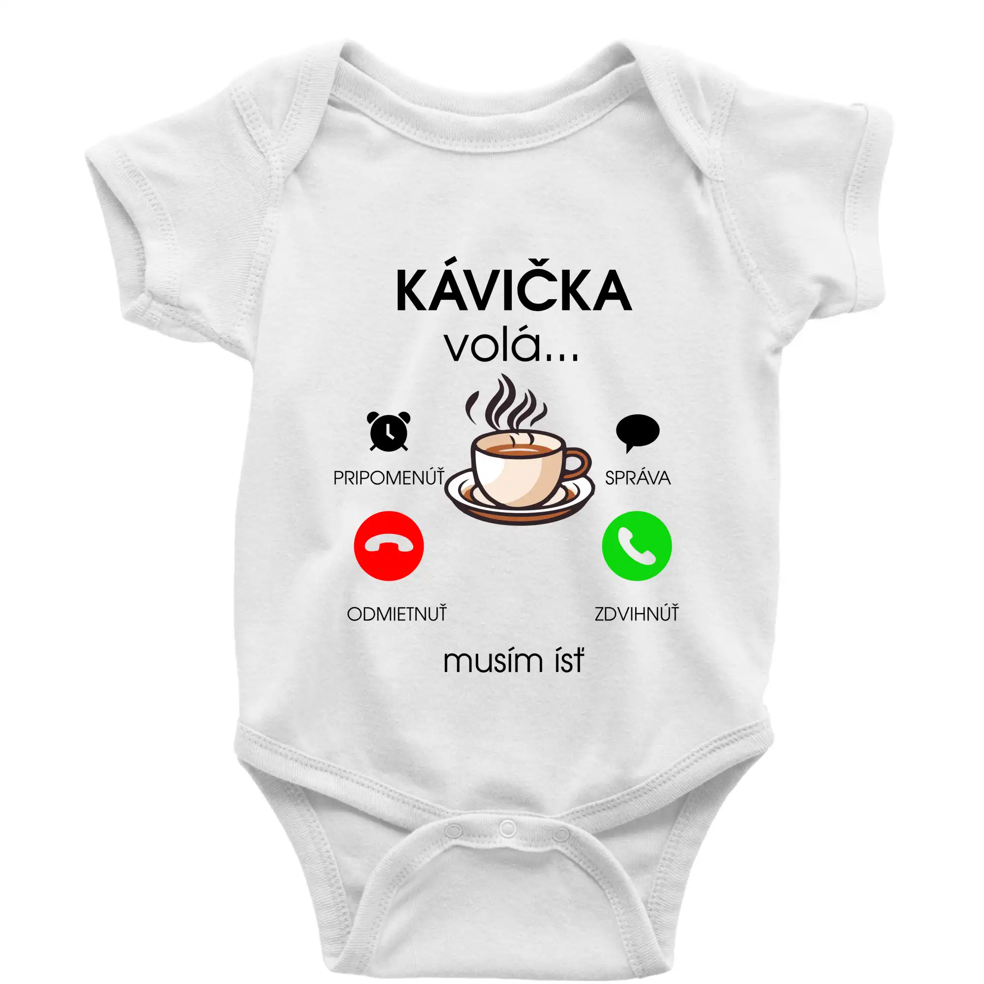 Motívy pre baristu a milovníkov kávy - Kávička volá - Body dojčenské s krátkym rukávom