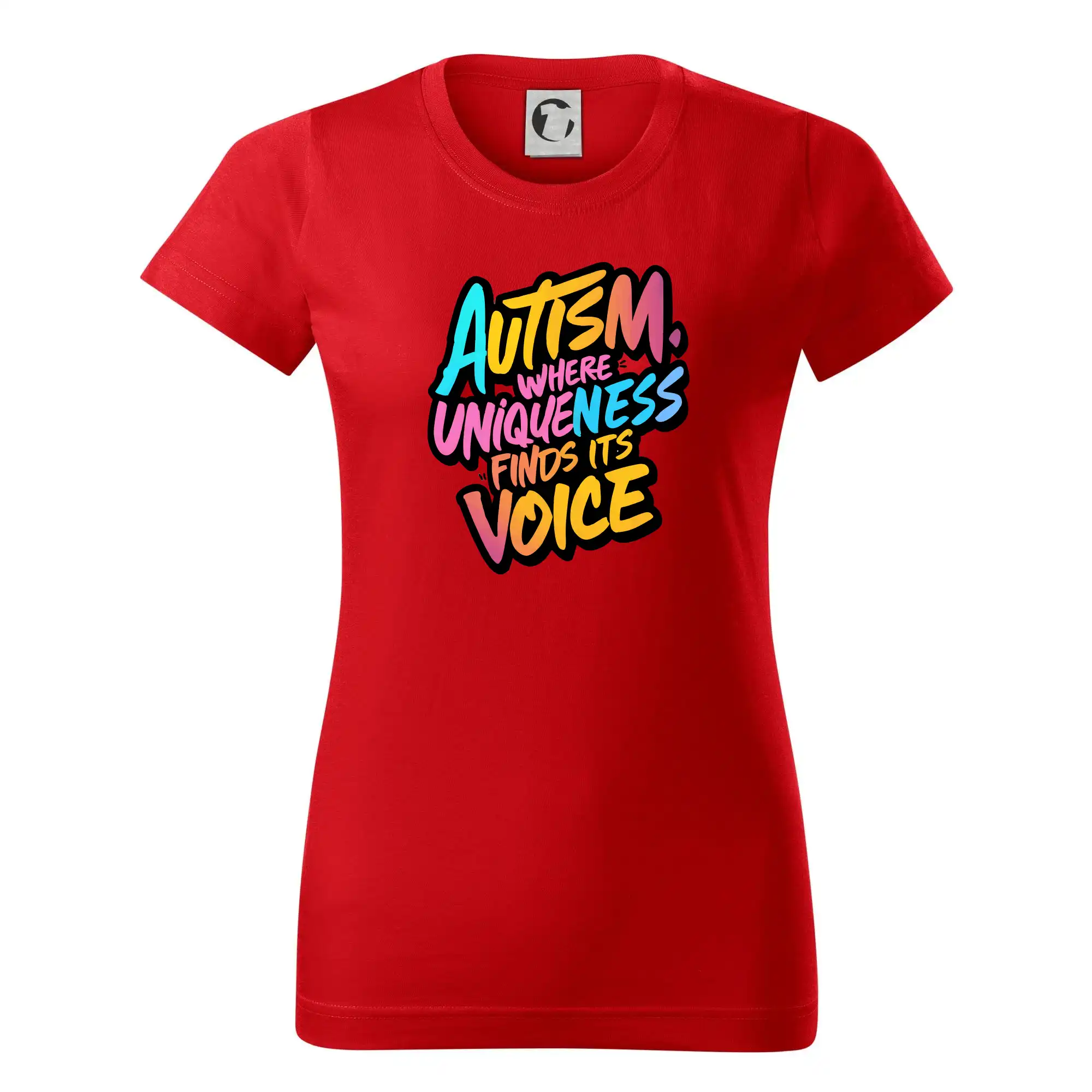 Tričká a mikiny pre autistov - Autism Where Uniqueness Finds Its Voice - Dámske tričko basic - ľahko voľnejšie a dlhšie