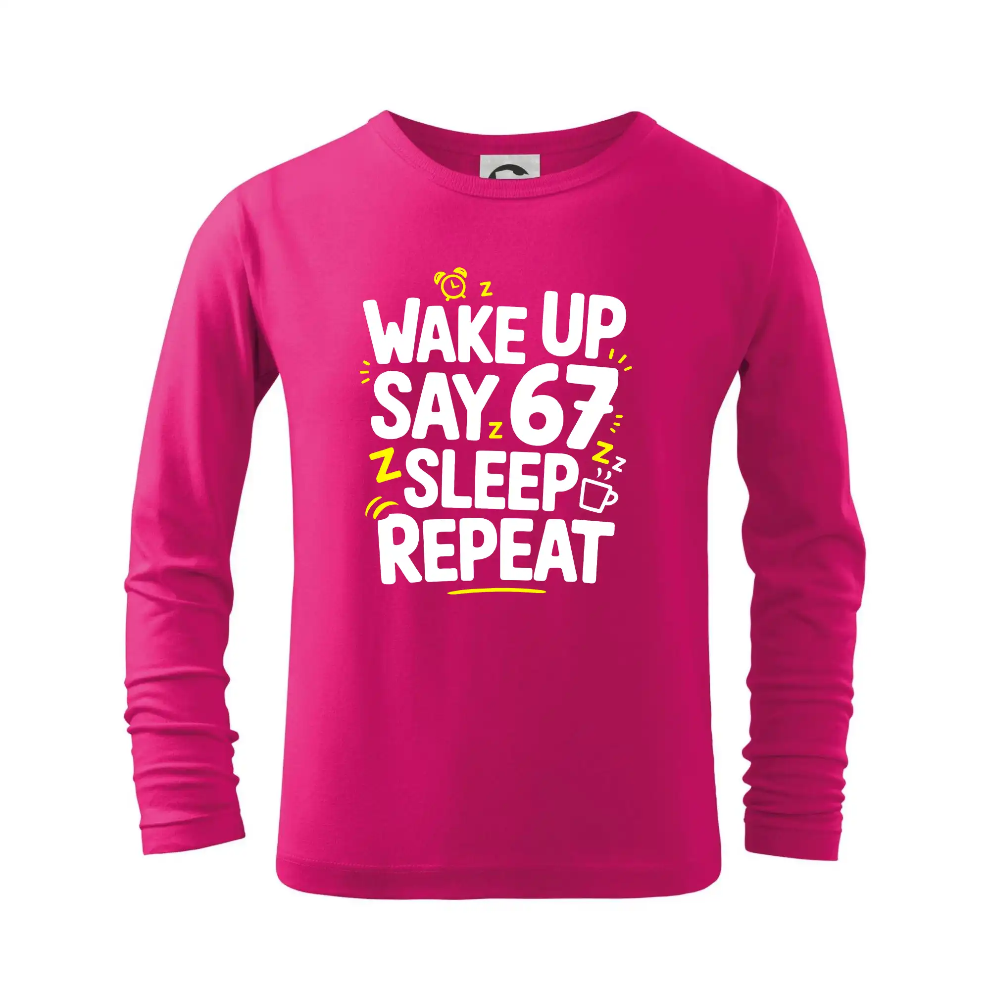 Ostatné nápisy - 67 wake up repeat - Tričko detské Long Sleeve