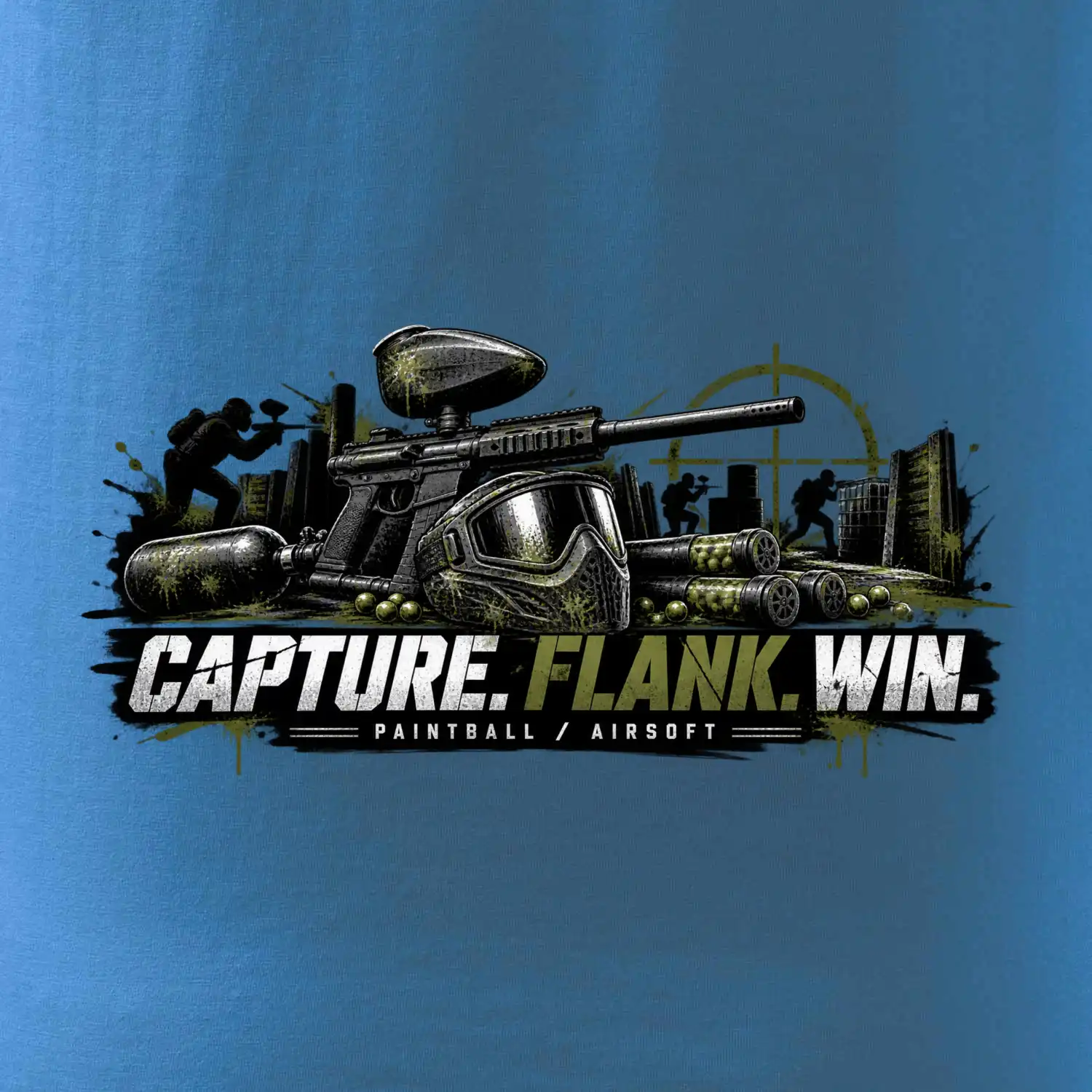Taktika capture flank win paintball