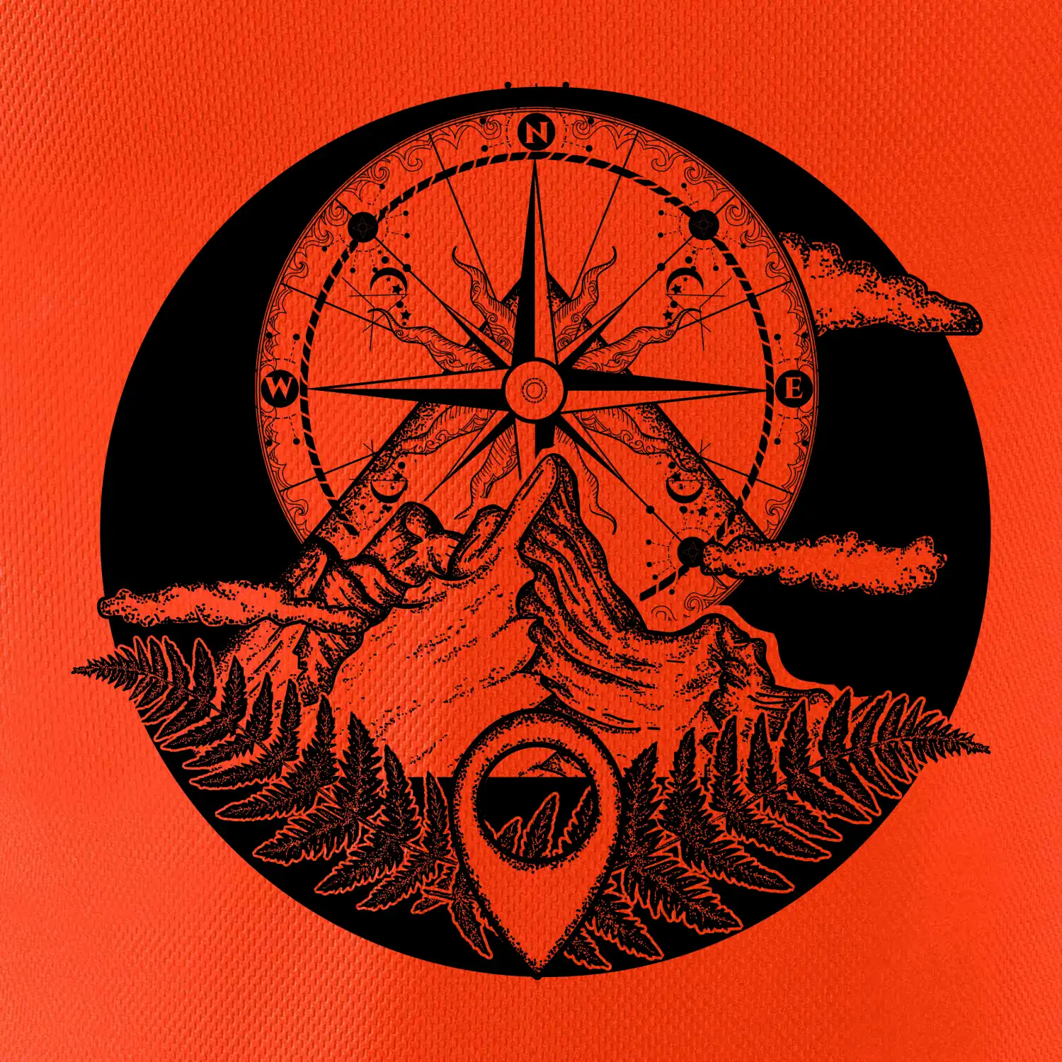 Cestování - hory kompas