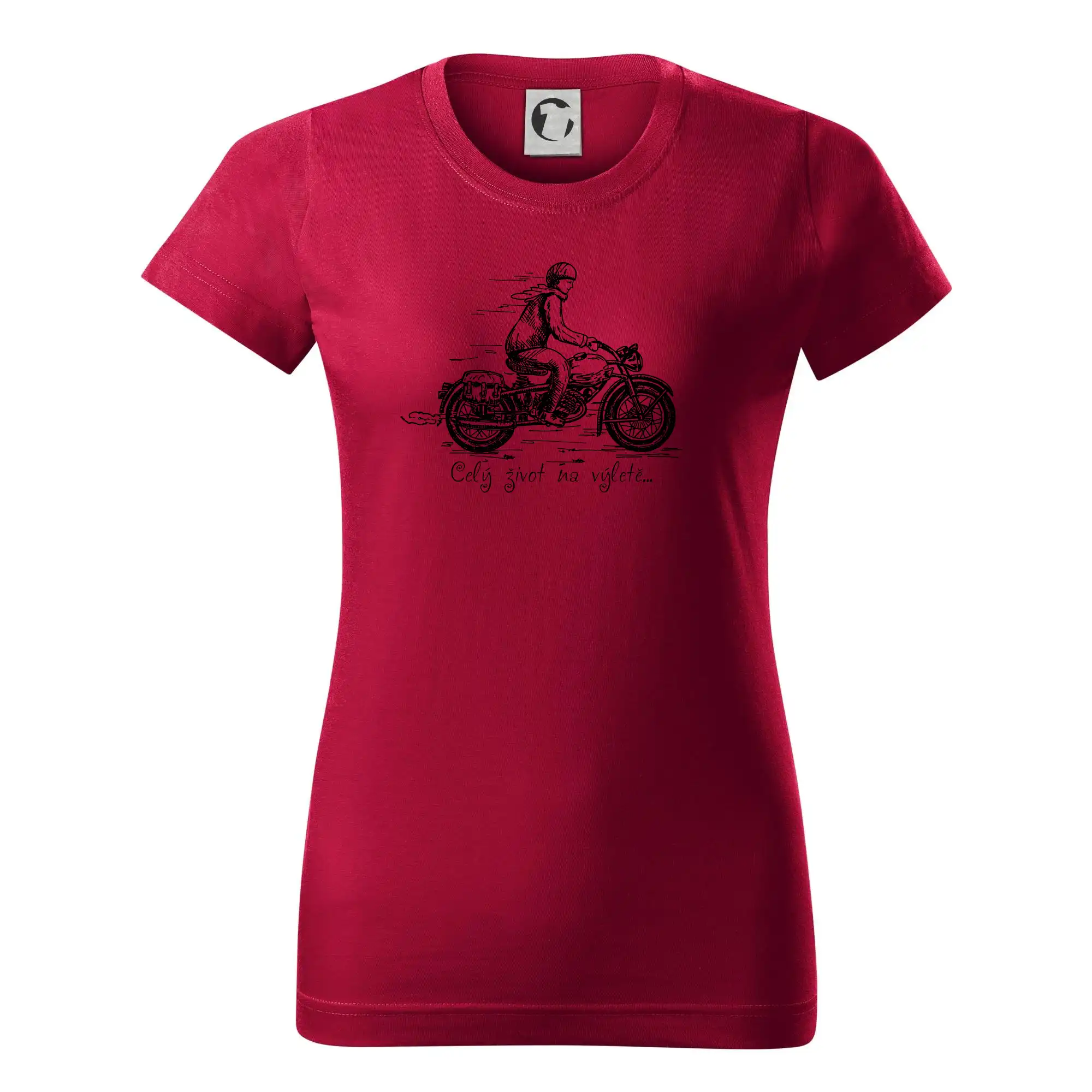 Chopper triko - Celý život na výletě - motorka - Dámske tričko basic - ľahko voľnejšie a dlhšie
