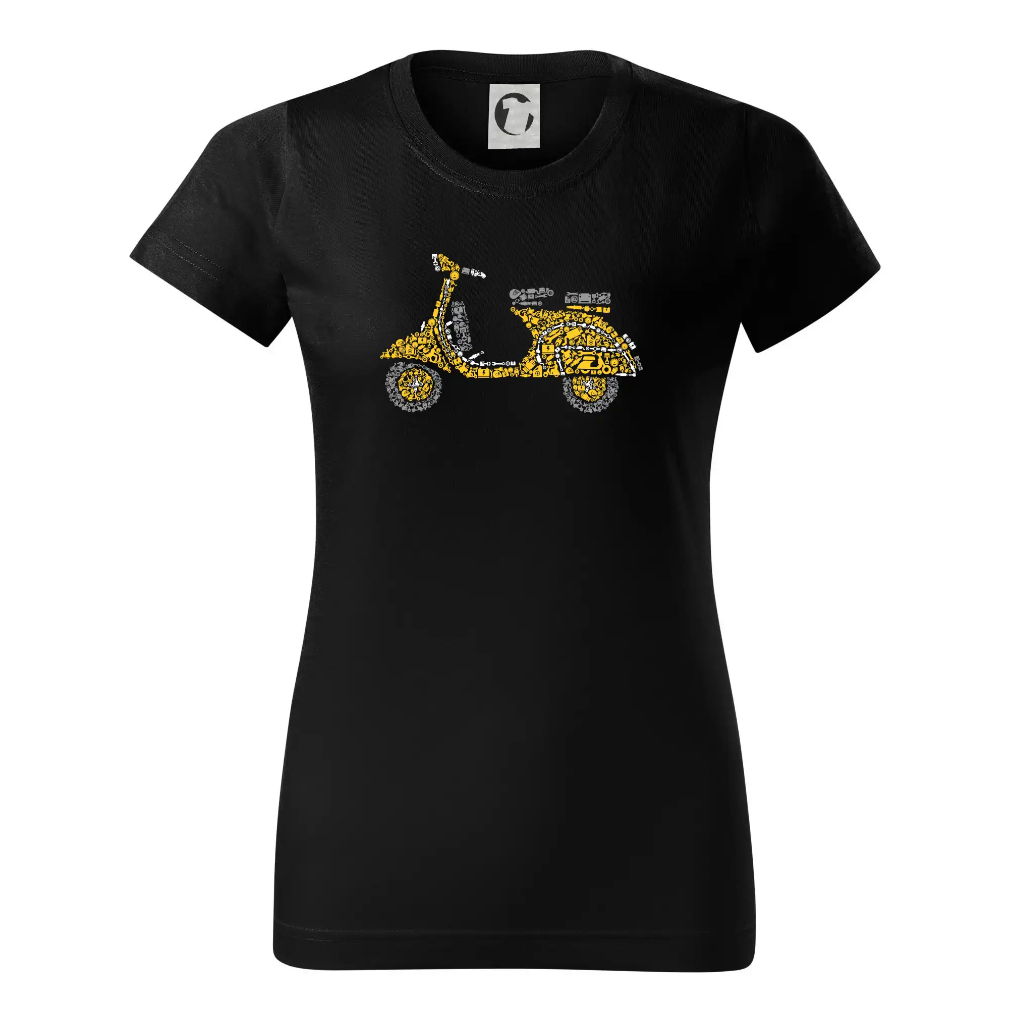 Tričko sa skútrom - Scooter icons - Dámske tričko basic - ľahko voľnejšie a dlhšie