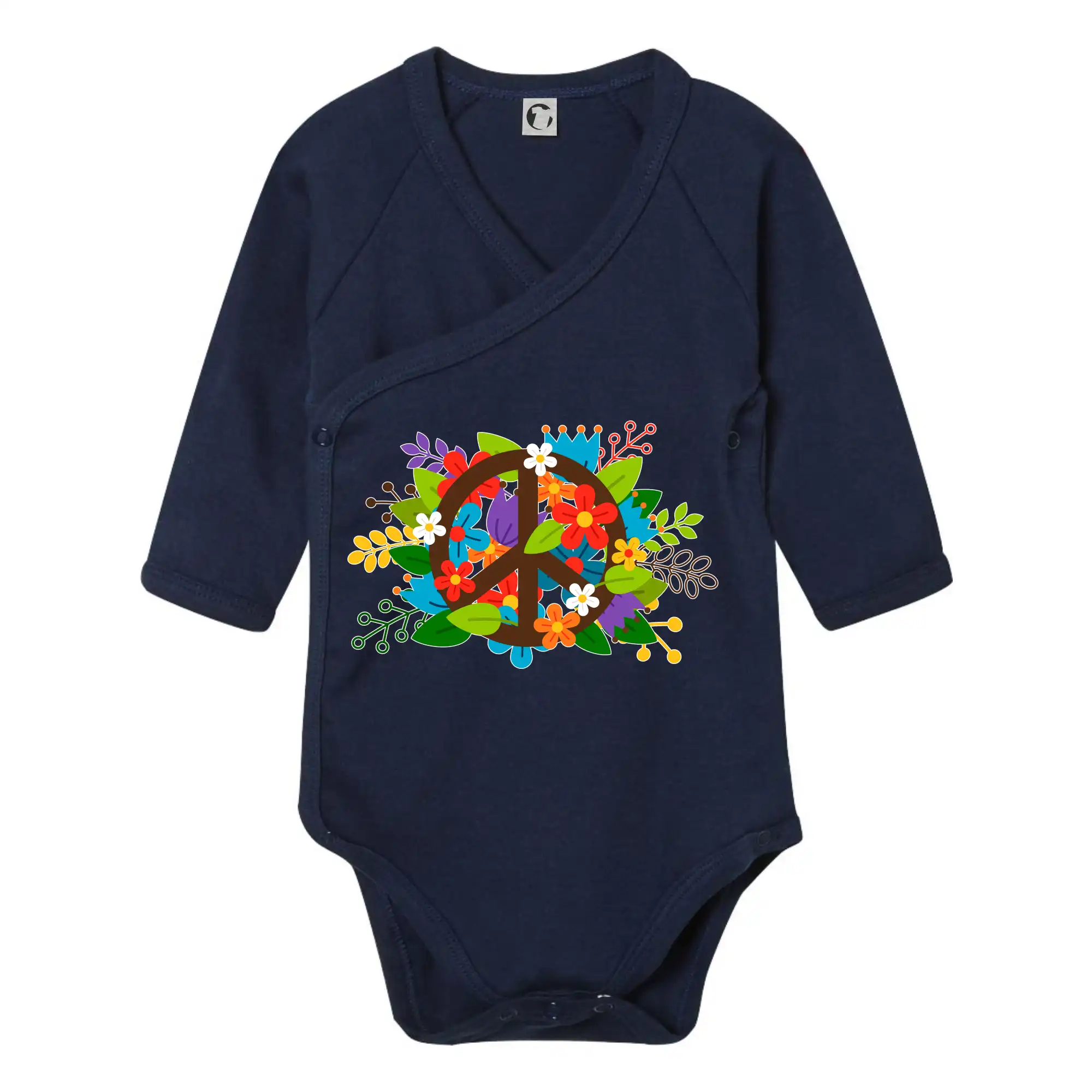 Peace symbol prorostlý květinami