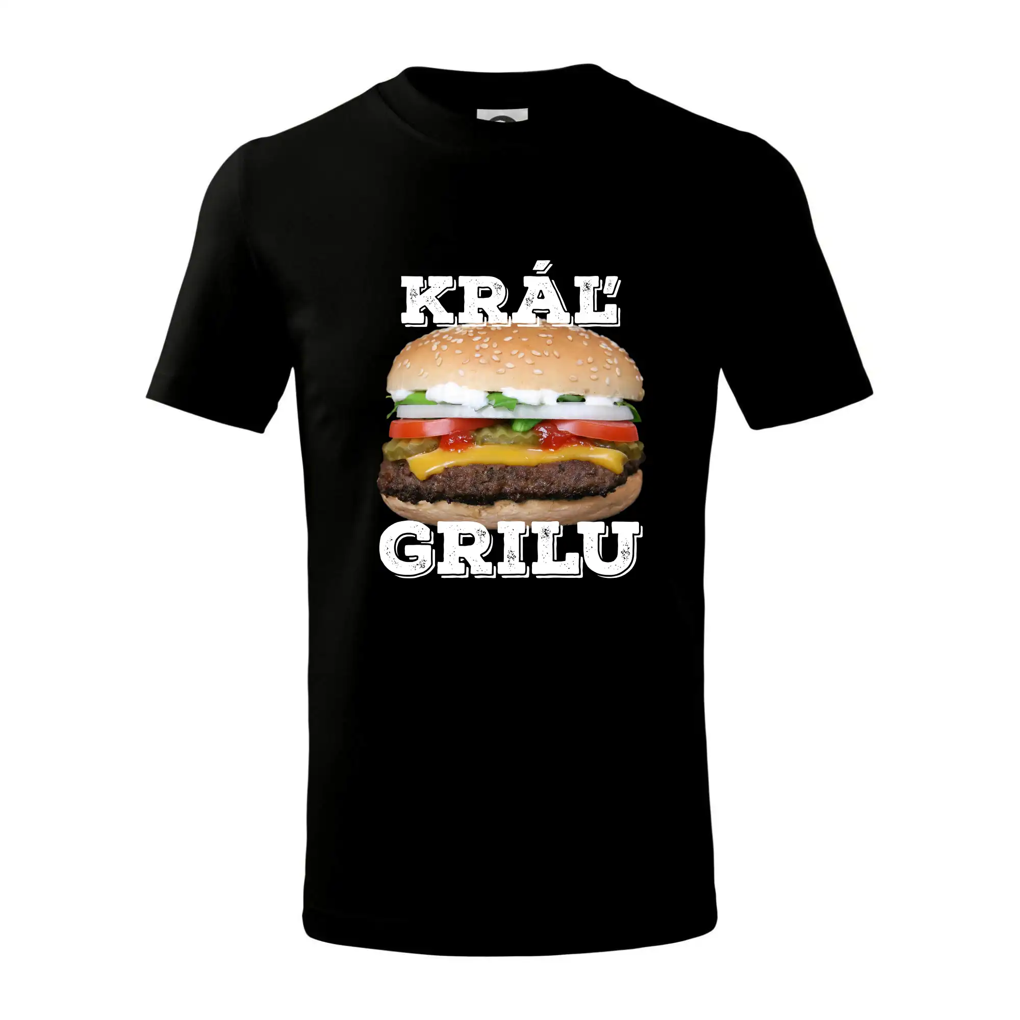 Tričká a zástery na grilovanie - Kráľ grilu hamburger - Tričko detské bavlnené