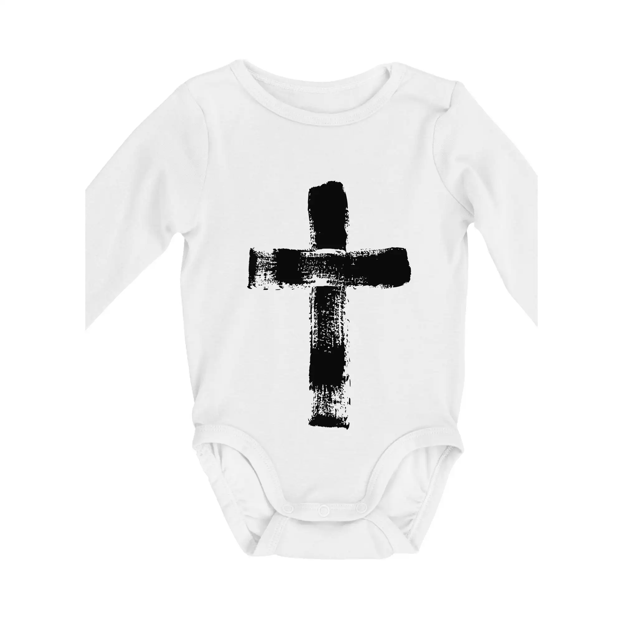 Jesus kríž štetcom - Body dojčenské s dlhým rukávom