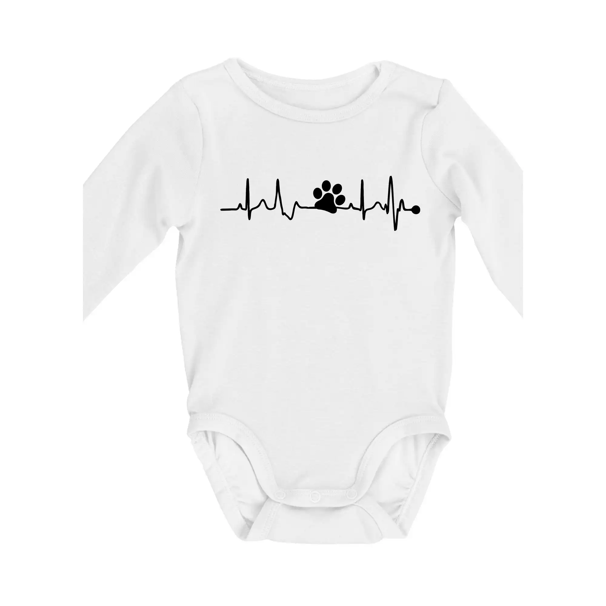 Tričká so psami - Ekg psia labka - Body dojčenské s dlhým rukávom