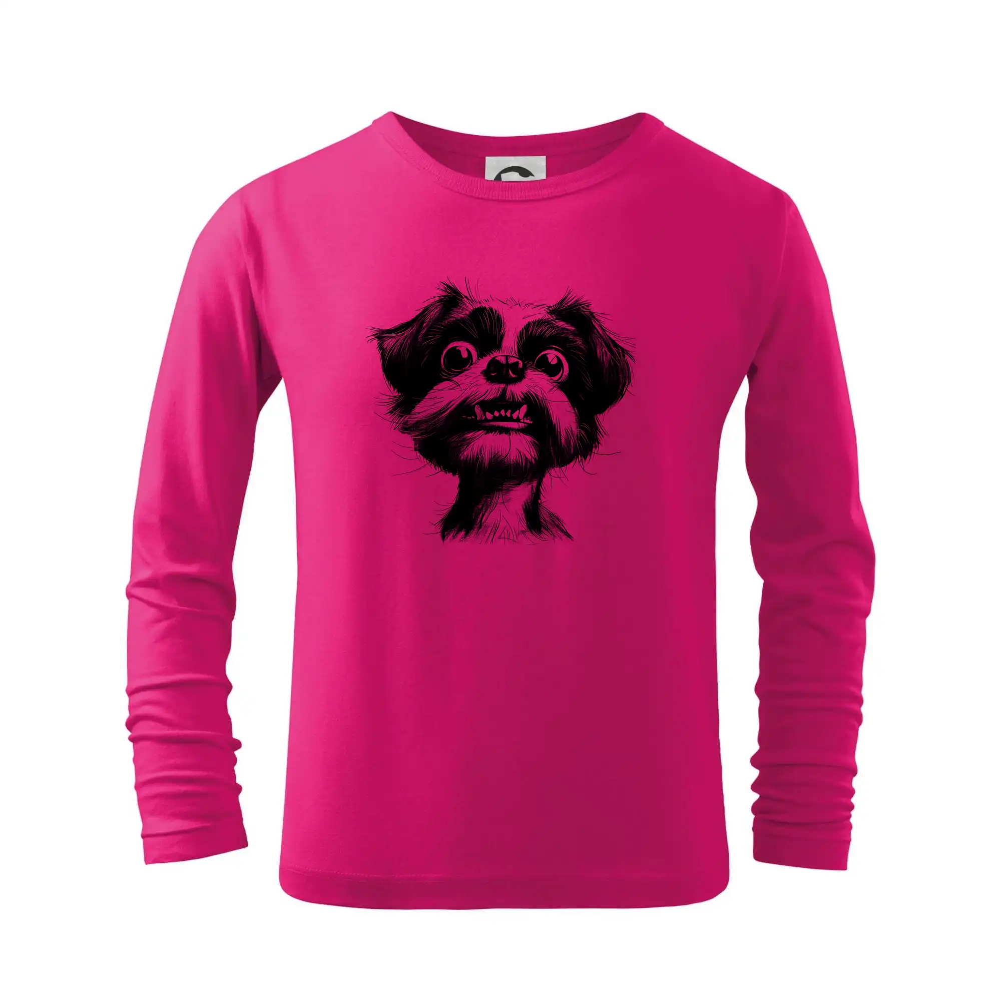 Ši-tzu - Čiernobiela karikatúra Ši-tzu - Tričko detské Long Sleeve